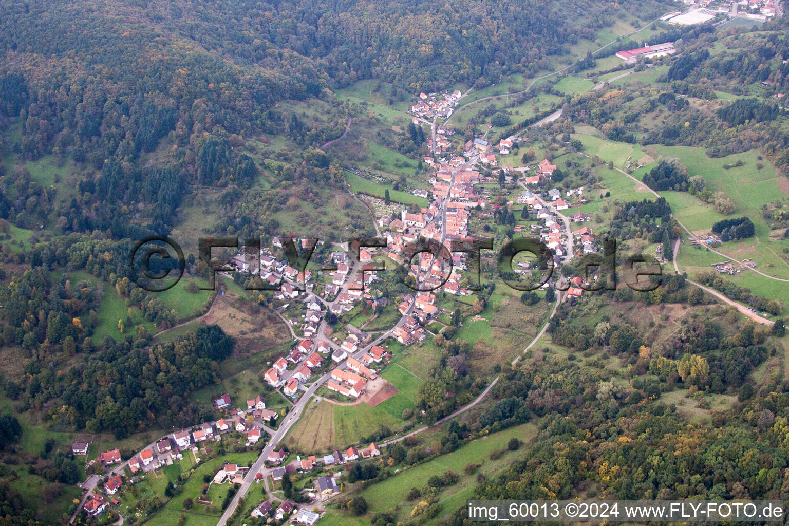 Dernbach in the state Rhineland-Palatinate, Germany from a drone