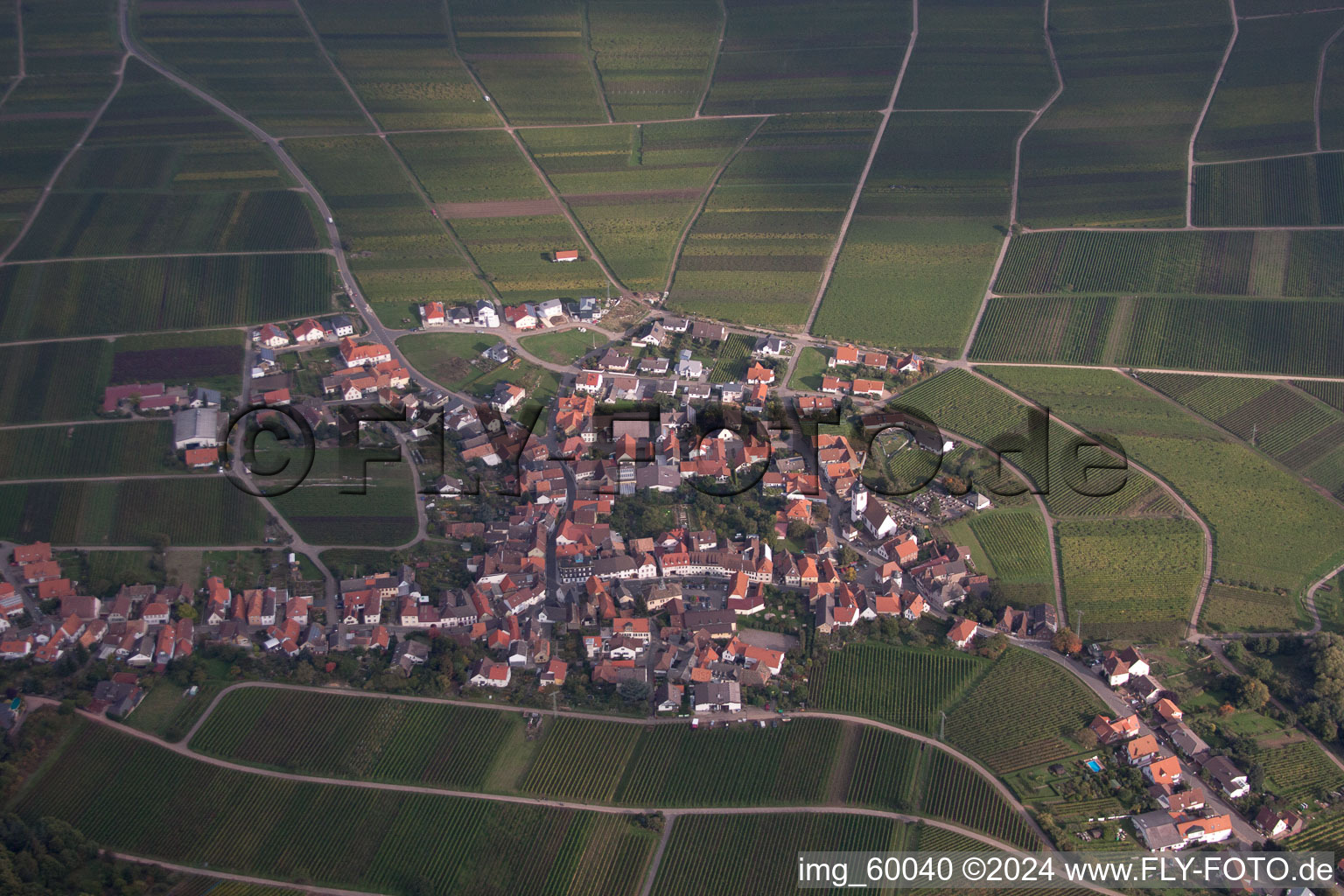 Weyher in der Pfalz in the state Rhineland-Palatinate, Germany viewn from the air