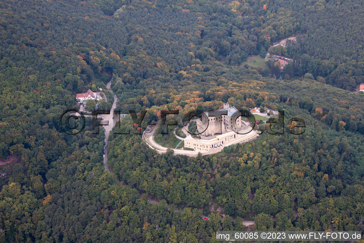 District Diedesfeld in Neustadt an der Weinstraße in the state Rhineland-Palatinate, Germany seen from above