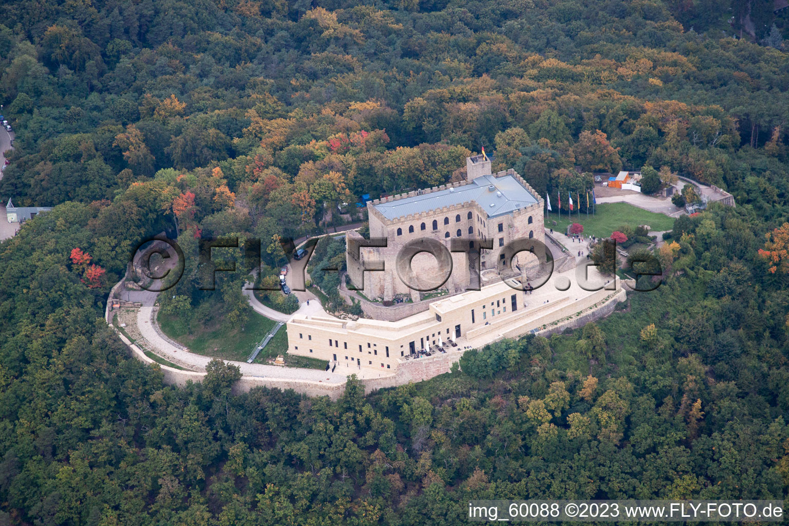 District Diedesfeld in Neustadt an der Weinstraße in the state Rhineland-Palatinate, Germany from above