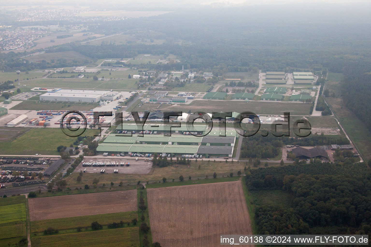 Germersheim in the state Rhineland-Palatinate, Germany viewn from the air