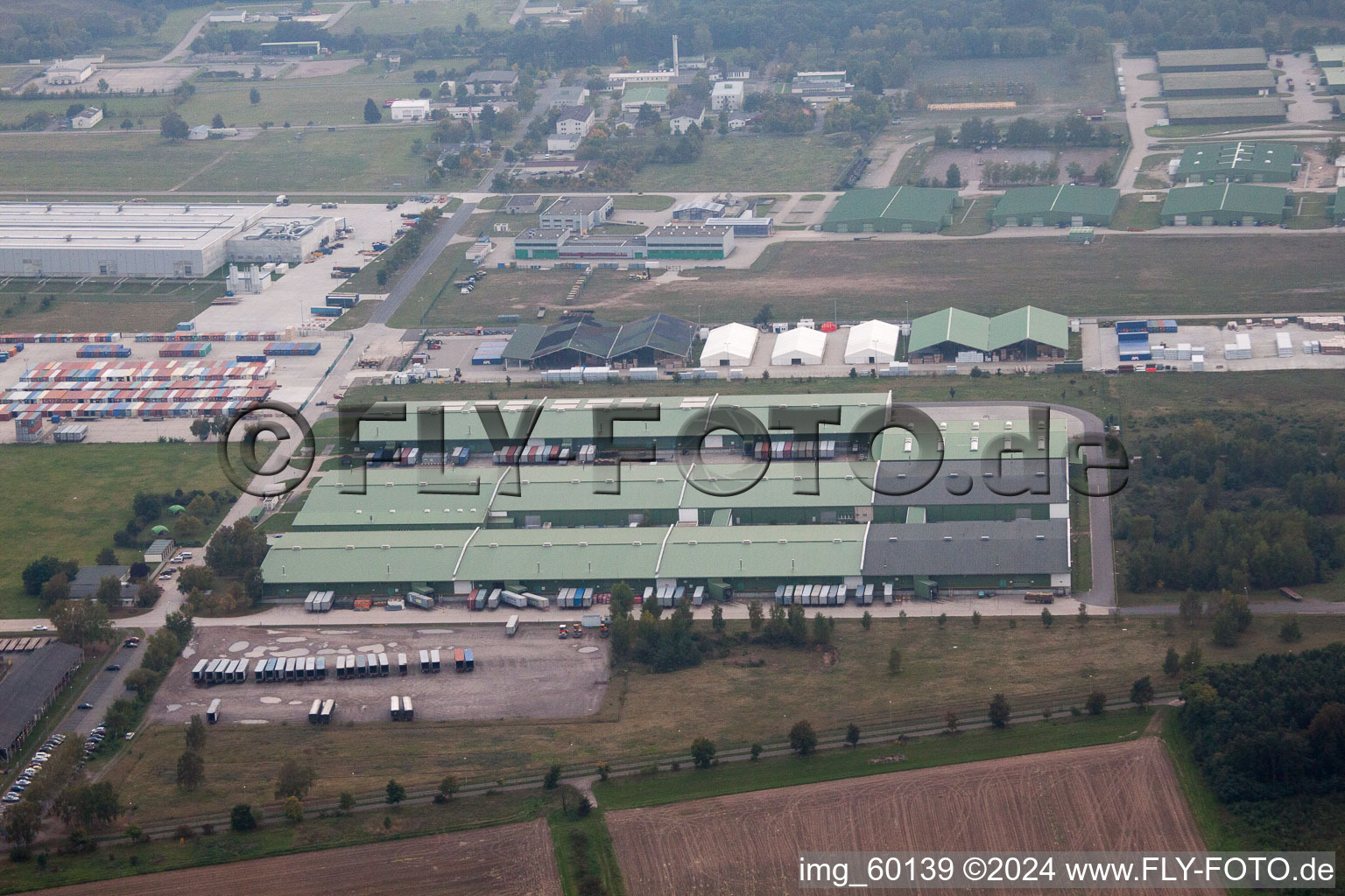 Germersheim in the state Rhineland-Palatinate, Germany seen from a drone