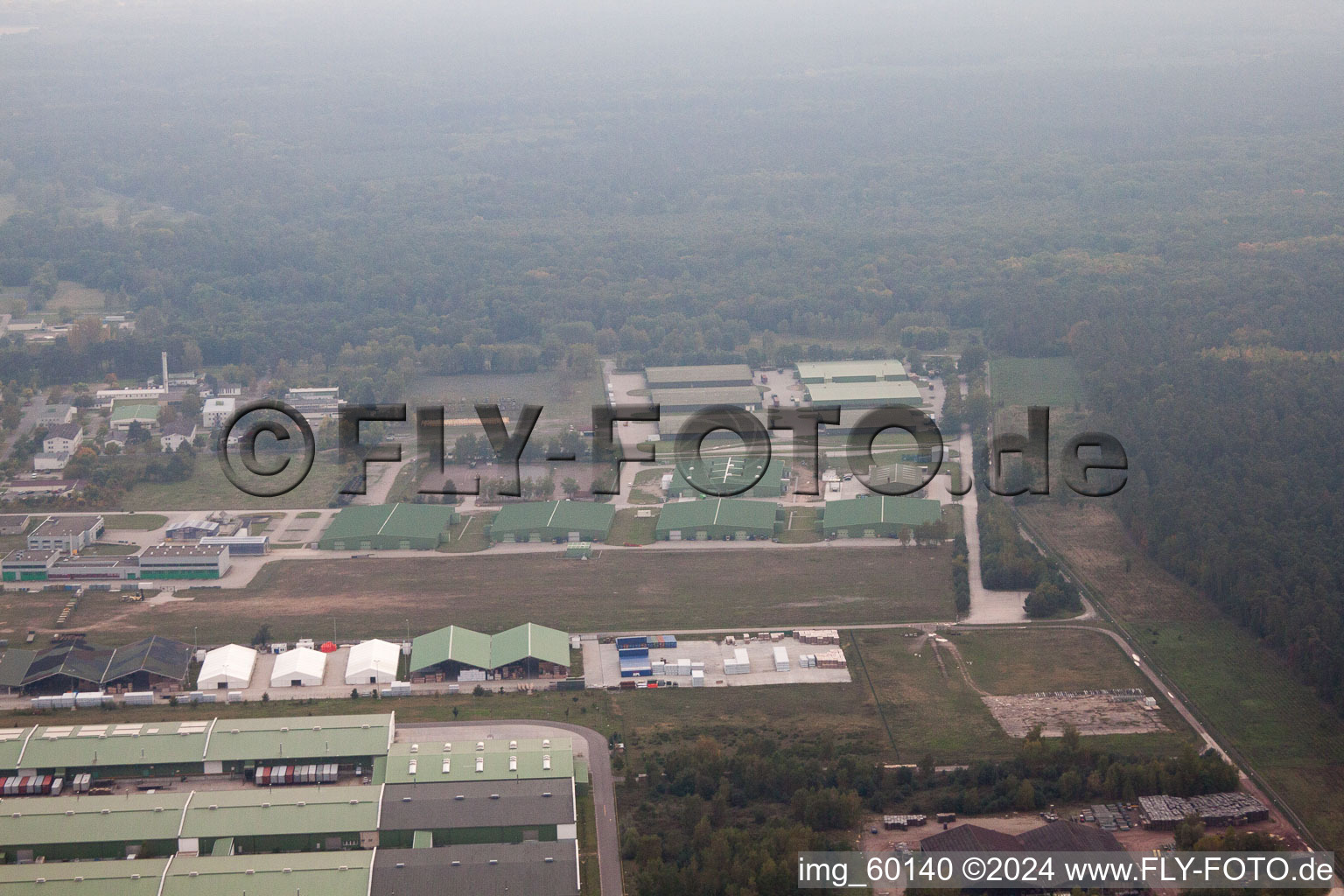 Aerial view of Germersheim in the state Rhineland-Palatinate, Germany