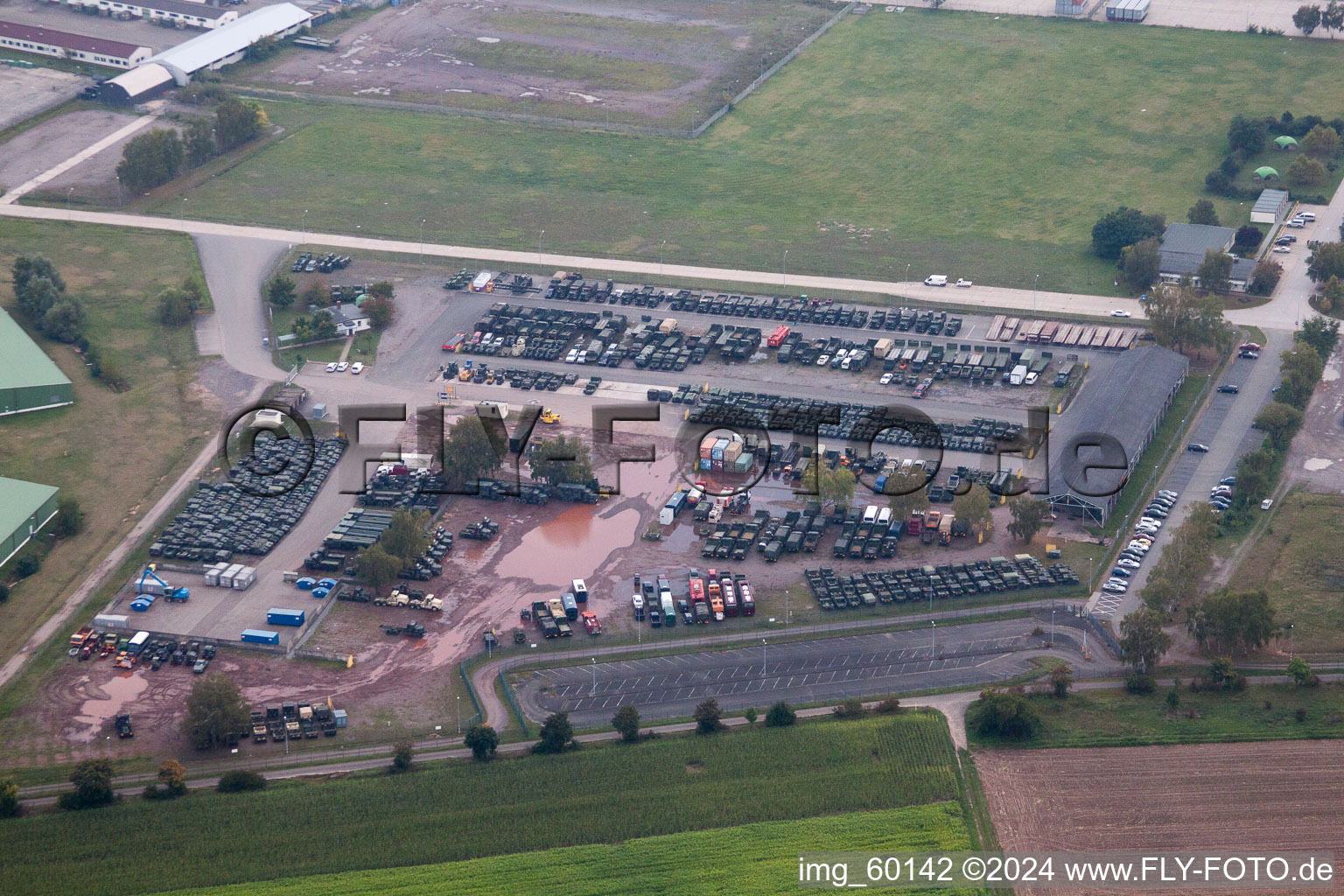 Aerial photograpy of Germersheim in the state Rhineland-Palatinate, Germany