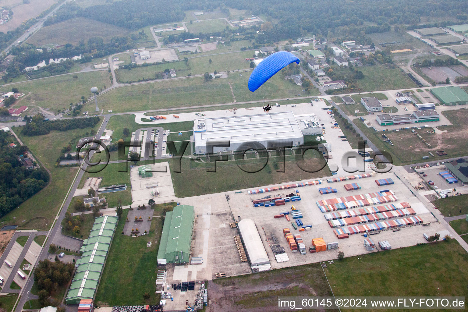 Germersheim in the state Rhineland-Palatinate, Germany seen from a drone