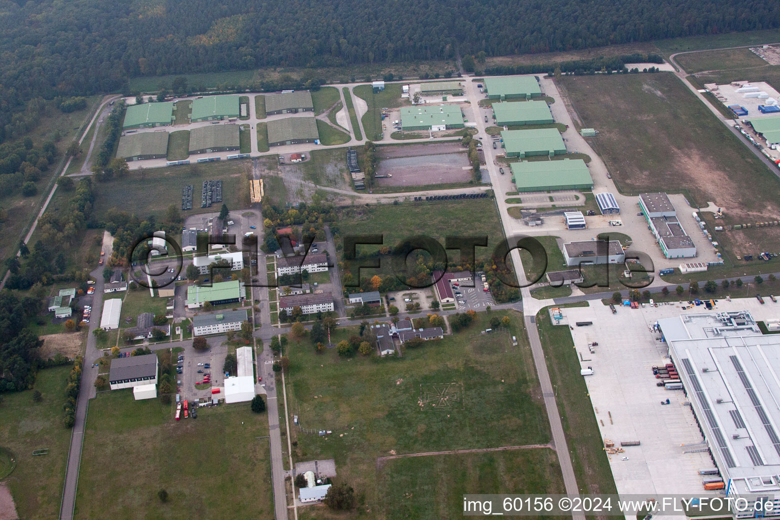 Bird's eye view of Germersheim in the state Rhineland-Palatinate, Germany