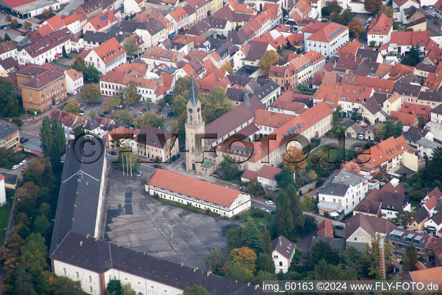 Germersheim in the state Rhineland-Palatinate, Germany from the drone perspective