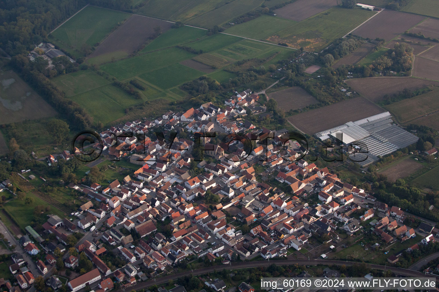 Drone recording of Germersheim in the state Rhineland-Palatinate, Germany