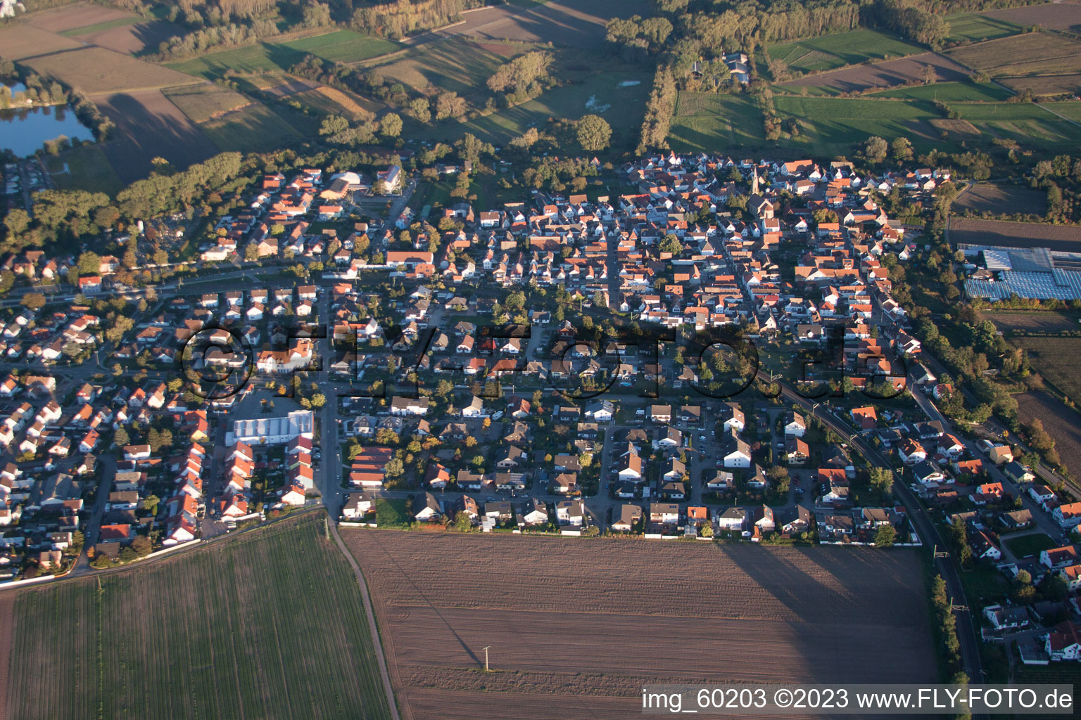 Germersheim in the state Rhineland-Palatinate, Germany seen from a drone