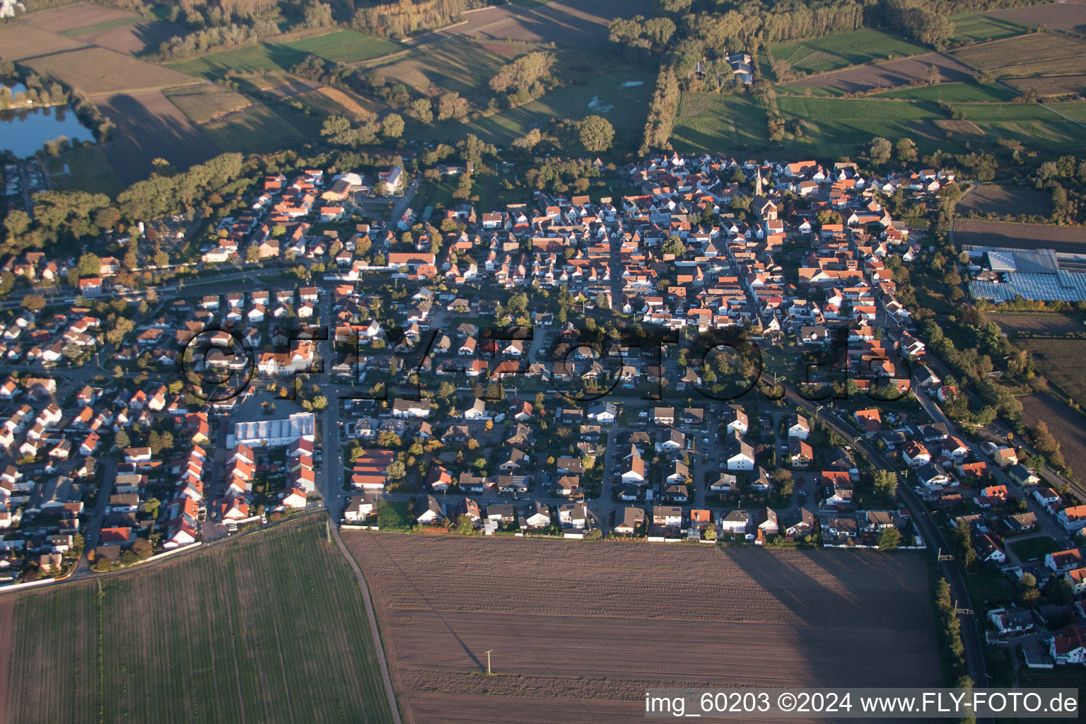 Germersheim in the state Rhineland-Palatinate, Germany from above