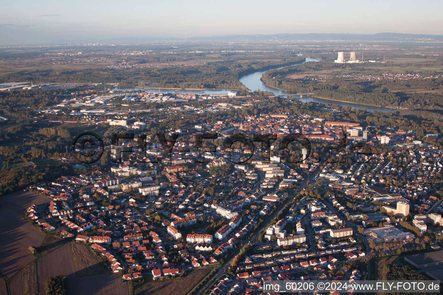 Germersheim in the state Rhineland-Palatinate, Germany from the plane