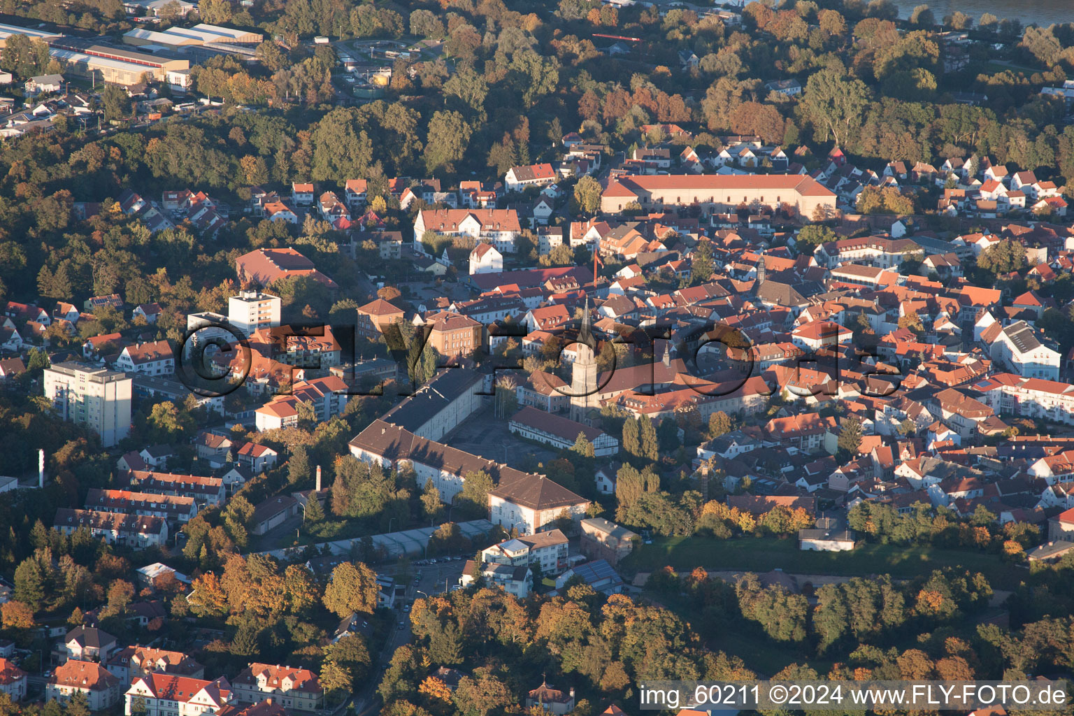 Drone image of Germersheim in the state Rhineland-Palatinate, Germany