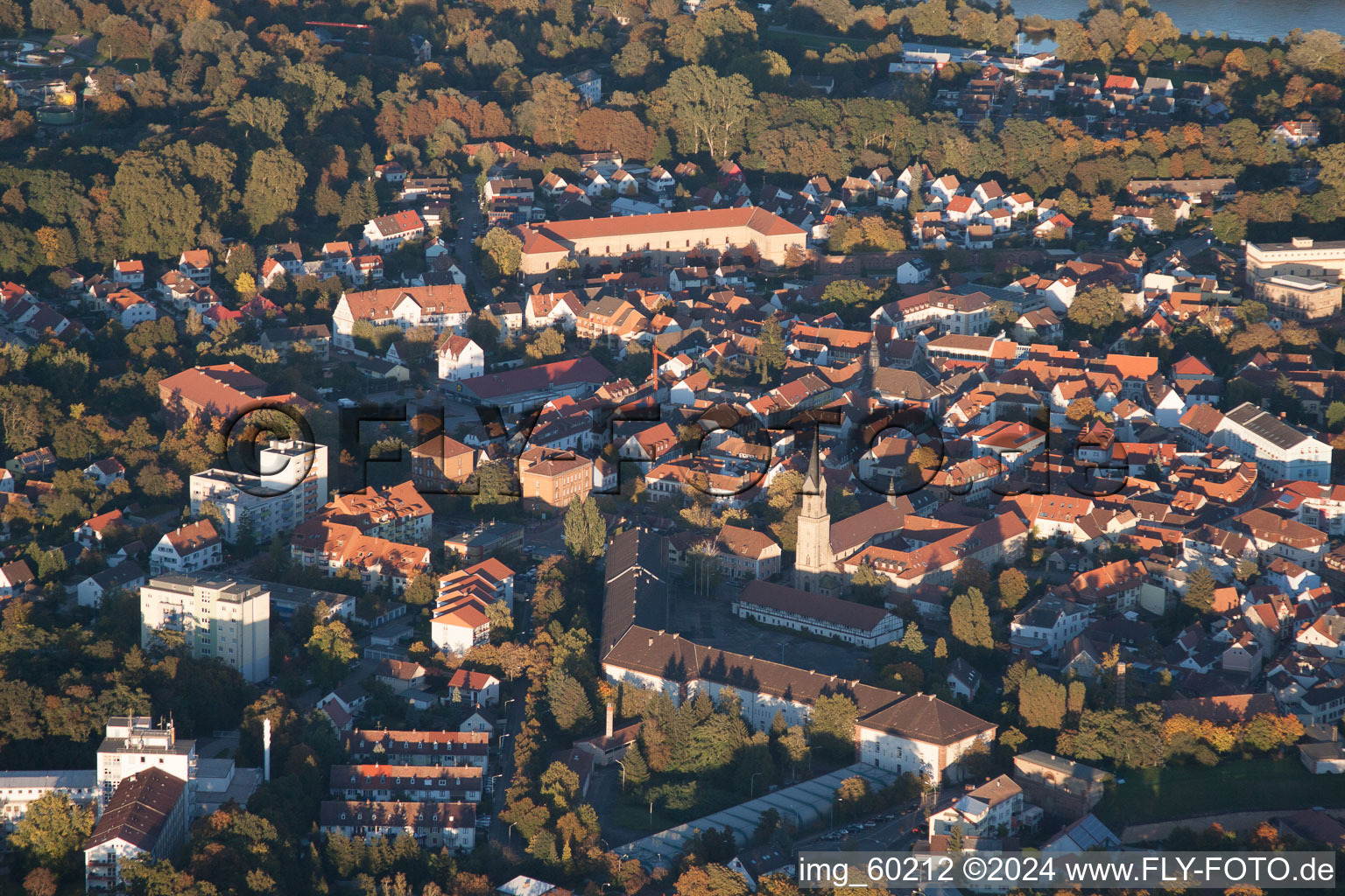 Germersheim in the state Rhineland-Palatinate, Germany from the drone perspective