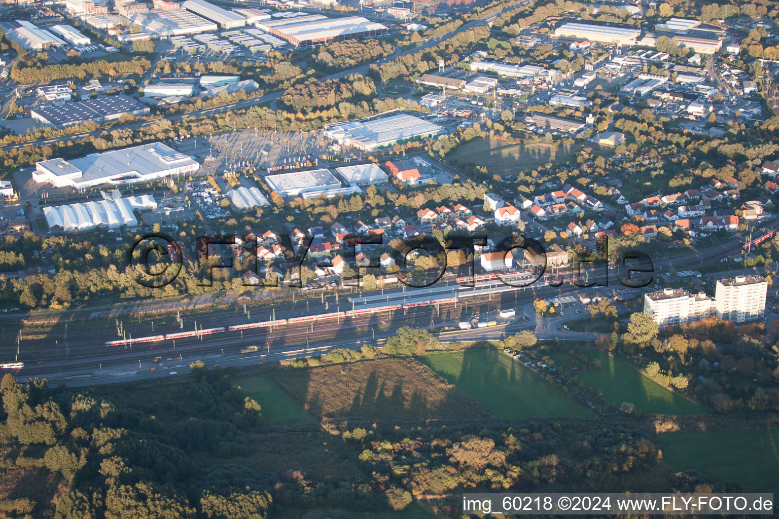 Aerial photograpy of Germersheim in the state Rhineland-Palatinate, Germany