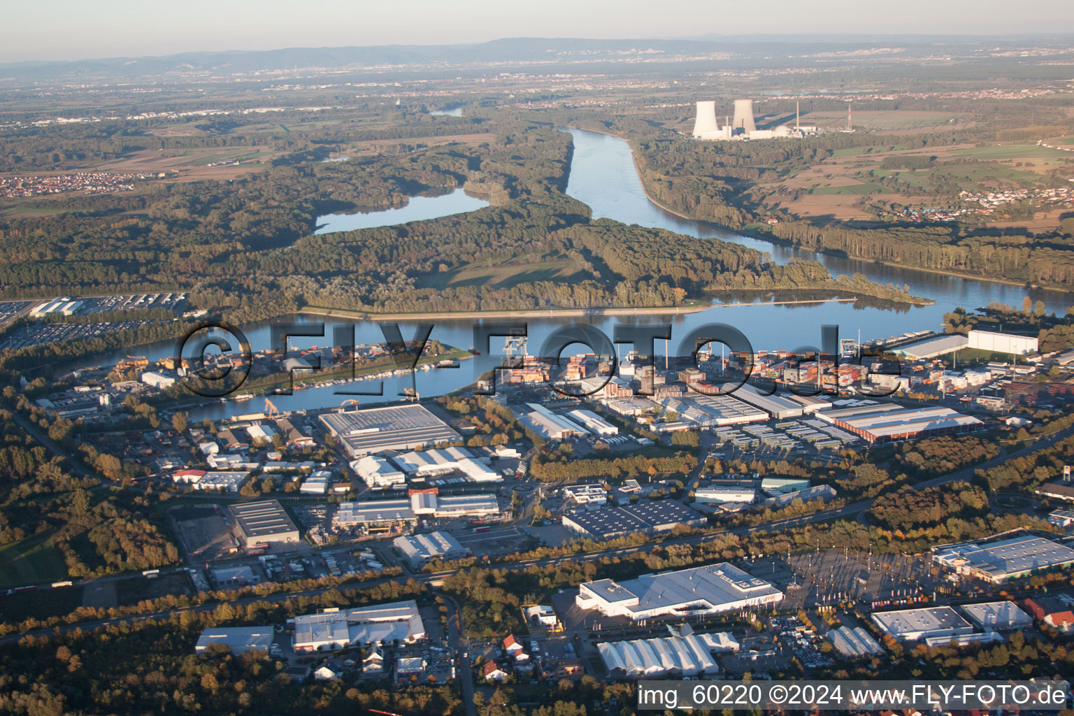 Germersheim in the state Rhineland-Palatinate, Germany from above