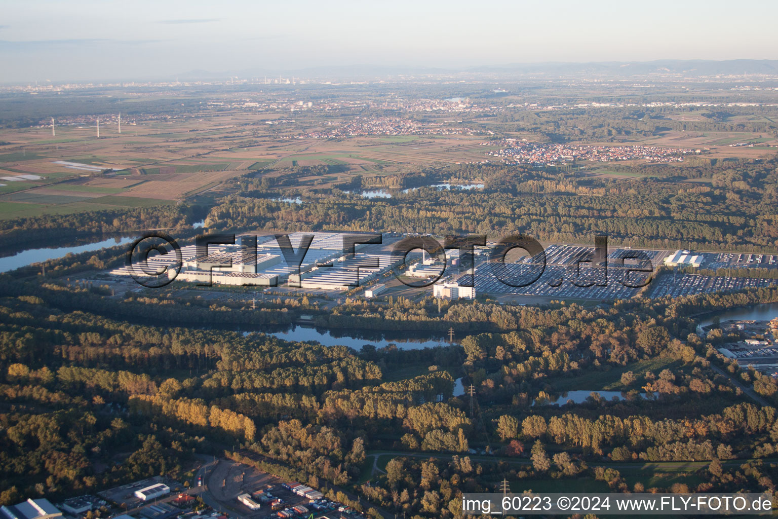 Germersheim in the state Rhineland-Palatinate, Germany from the plane