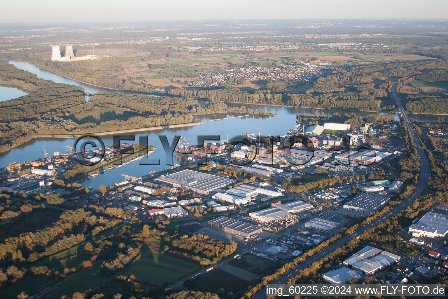 Germersheim in the state Rhineland-Palatinate, Germany viewn from the air