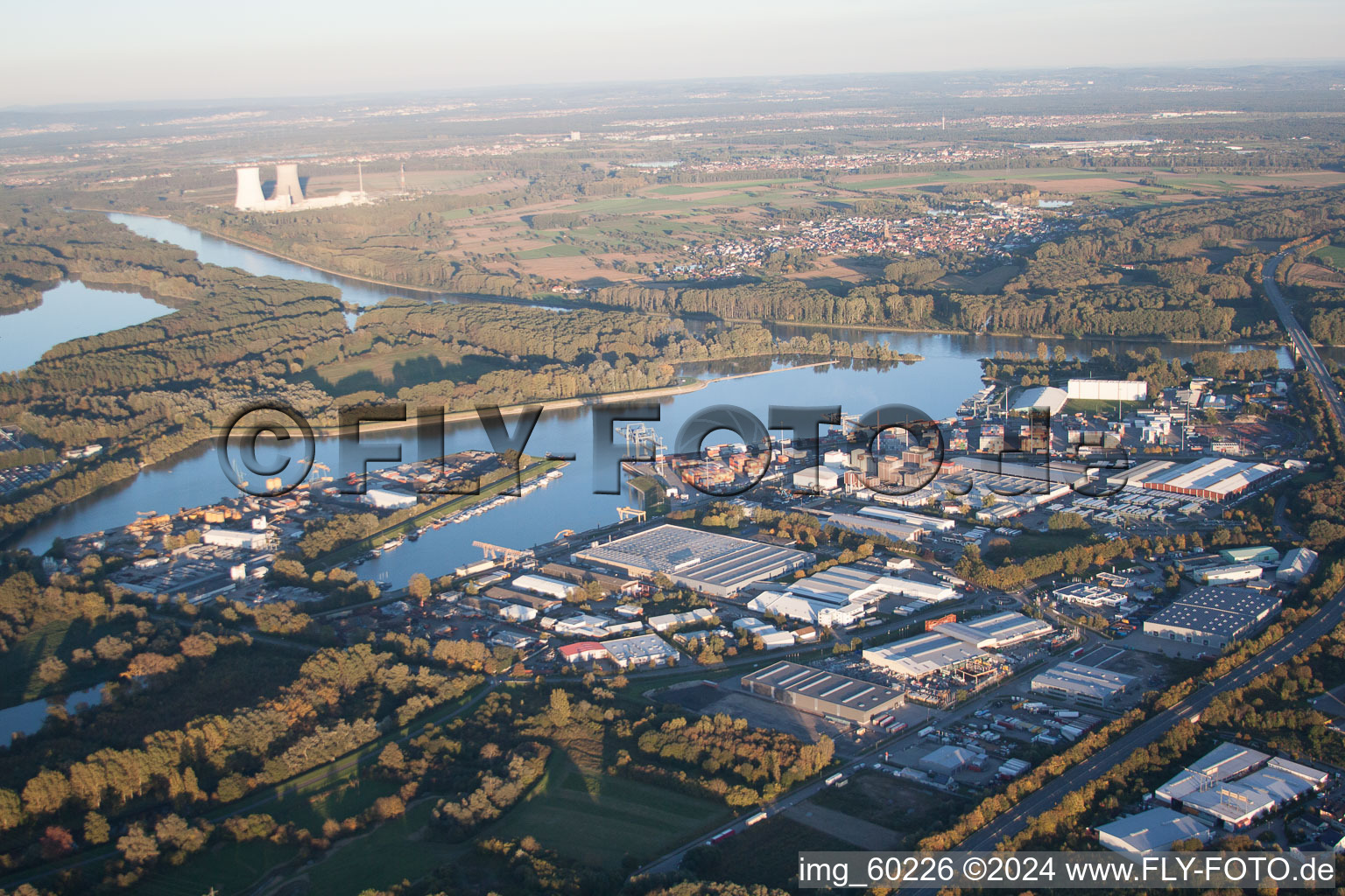 Drone recording of Germersheim in the state Rhineland-Palatinate, Germany