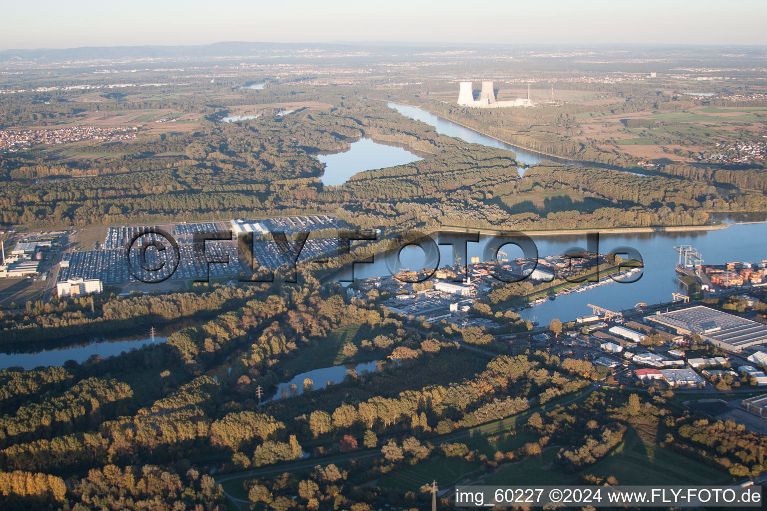 Drone image of Germersheim in the state Rhineland-Palatinate, Germany