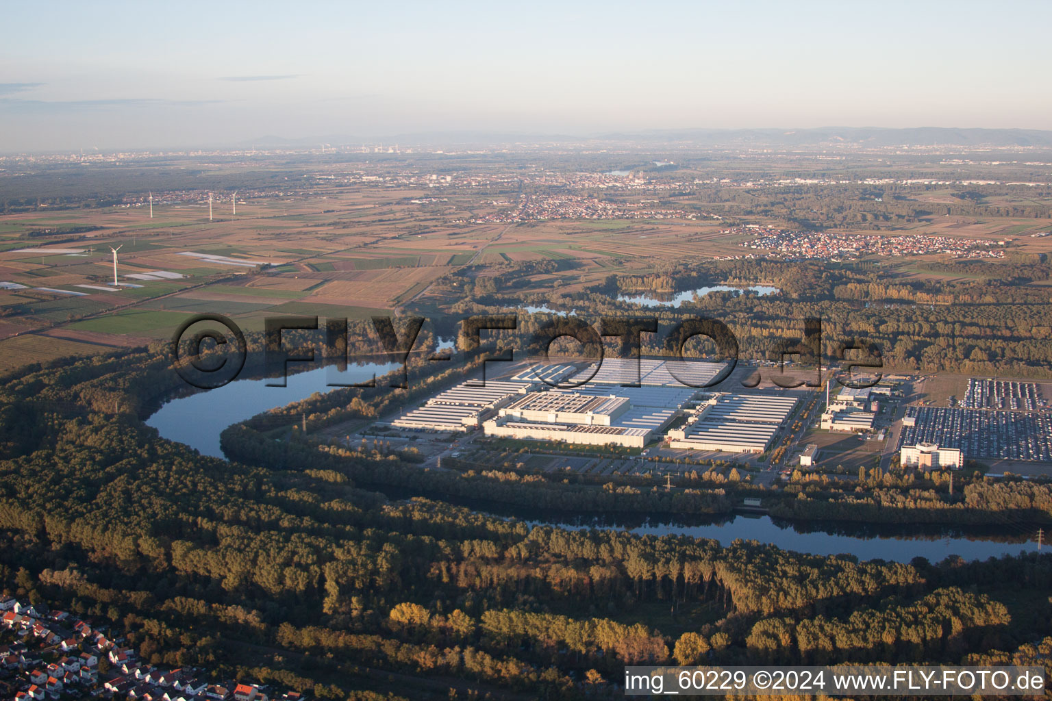 Germersheim in the state Rhineland-Palatinate, Germany from a drone