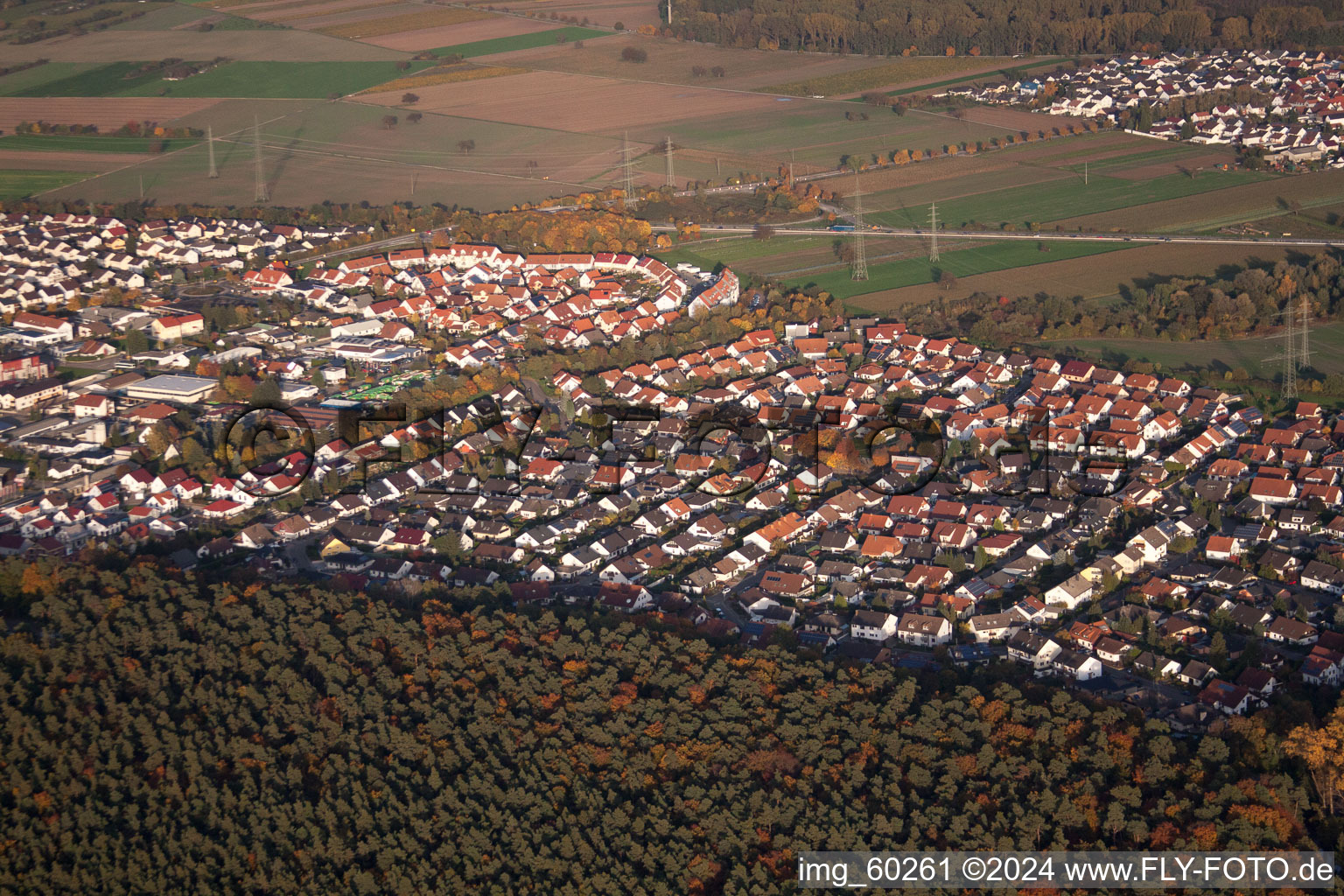 Rülzheim in the state Rhineland-Palatinate, Germany out of the air