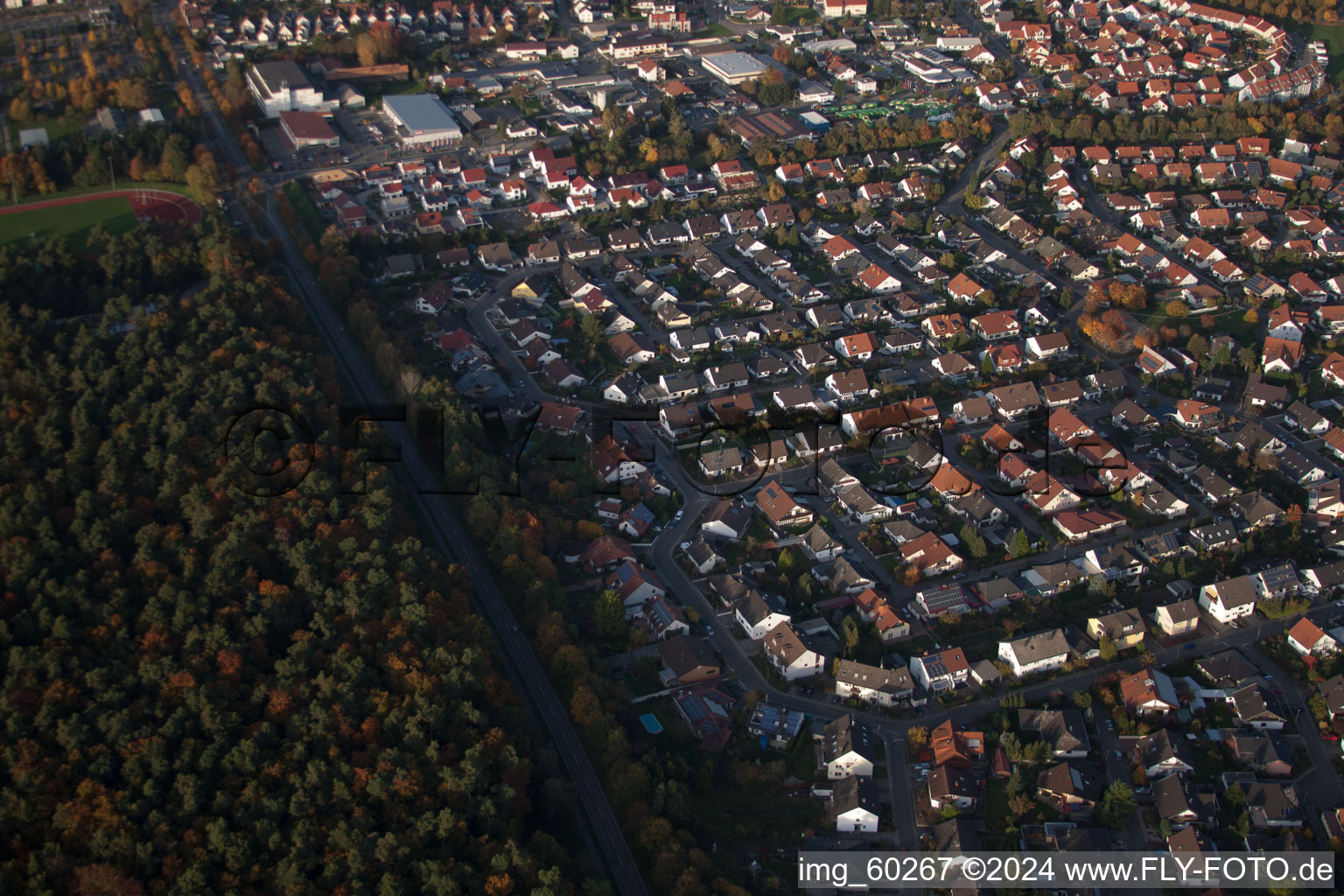 Rülzheim in the state Rhineland-Palatinate, Germany viewn from the air