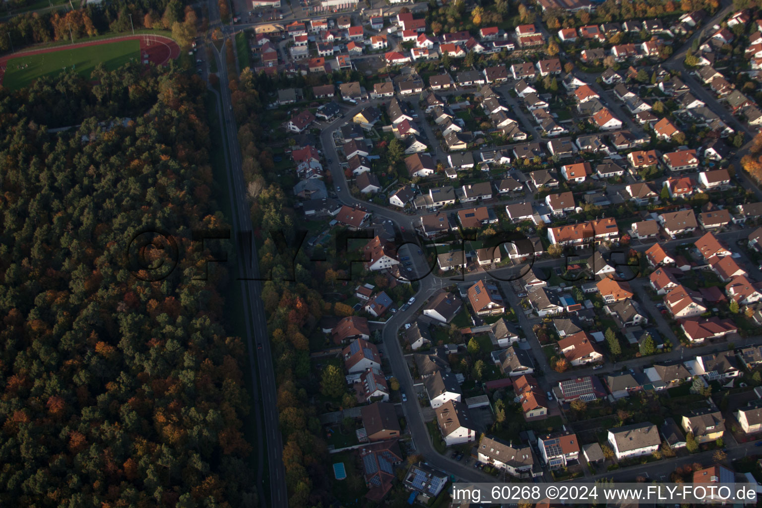 Drone recording of Rülzheim in the state Rhineland-Palatinate, Germany