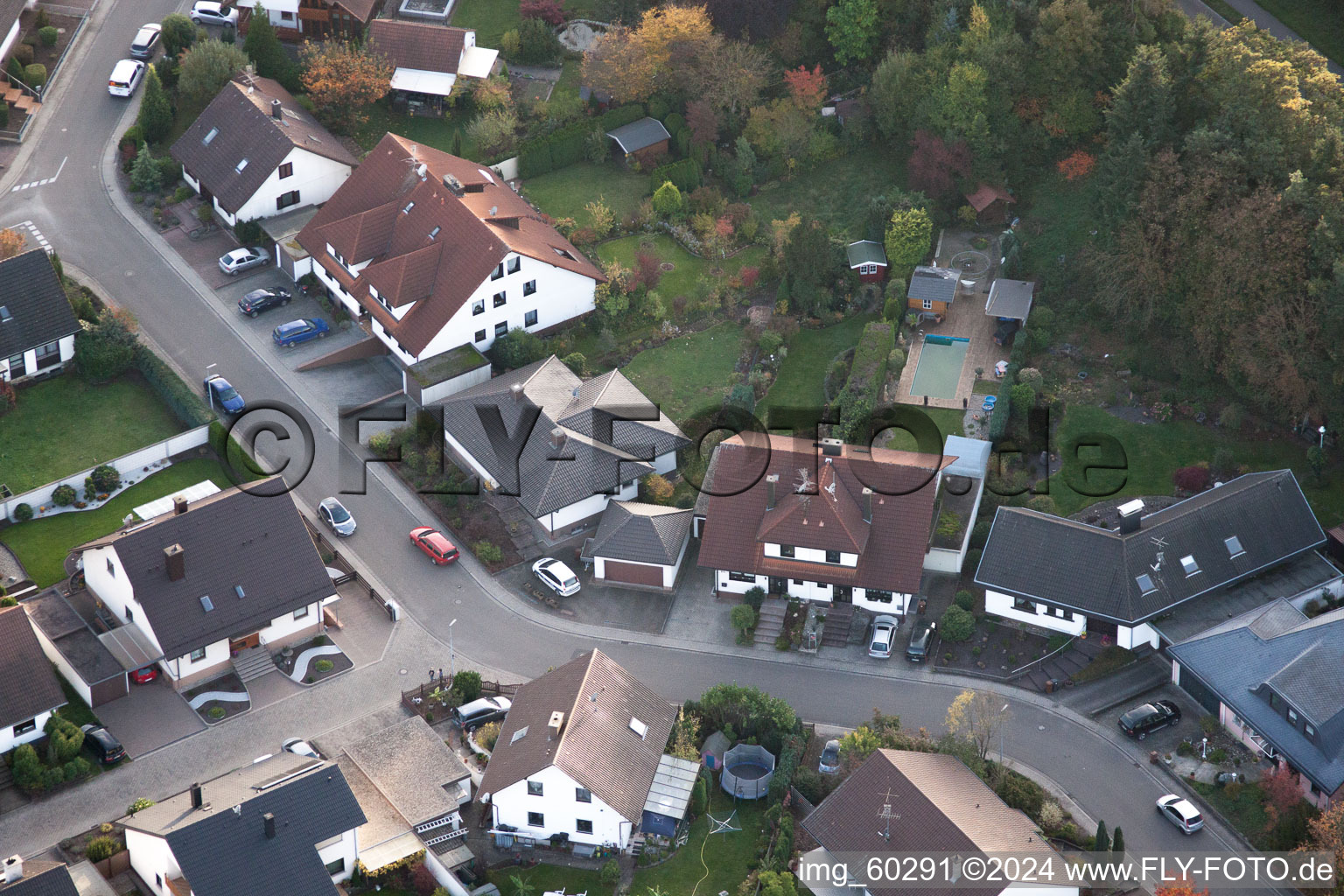 Aerial view of Rülzheim in the state Rhineland-Palatinate, Germany