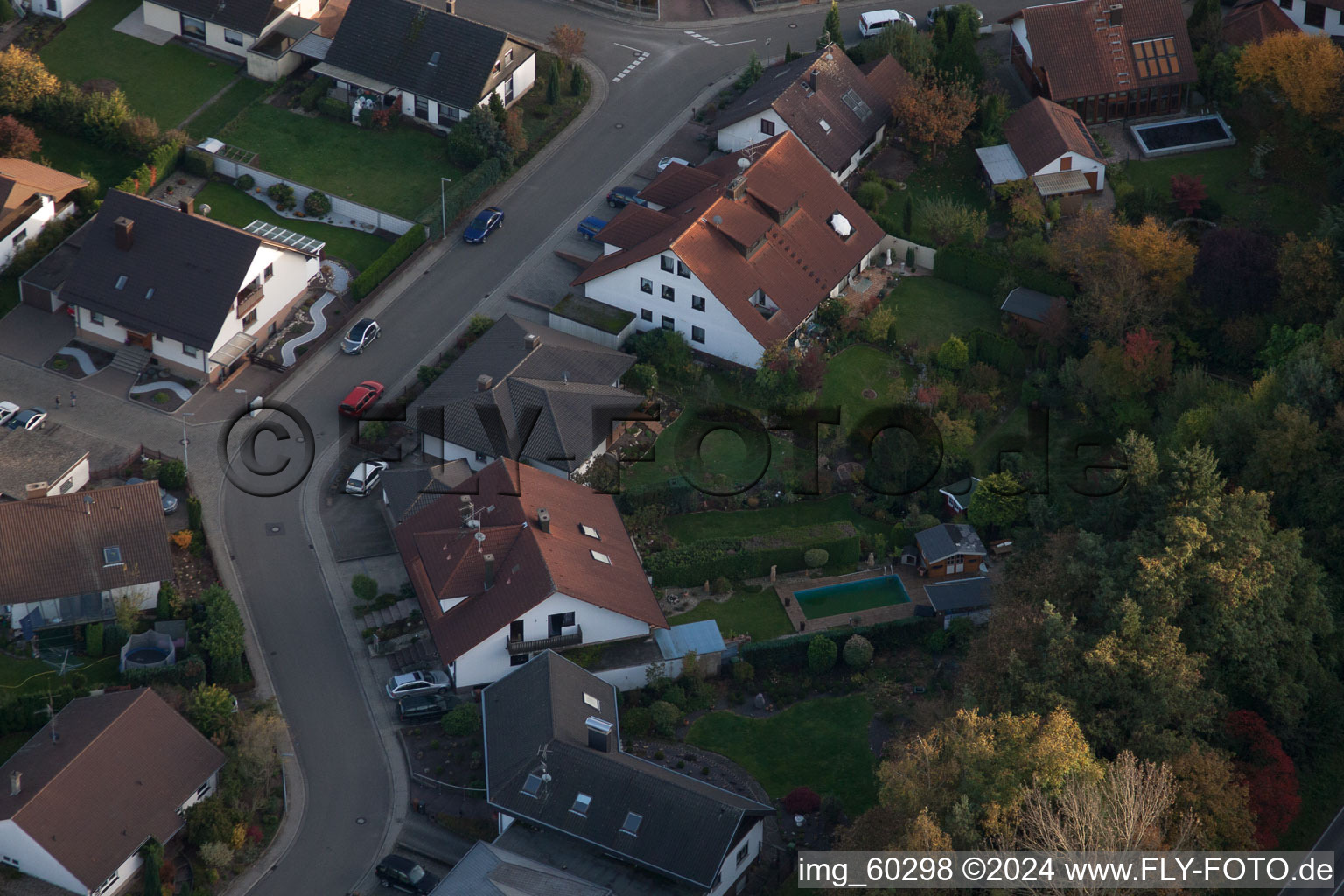 Bird's eye view of Rülzheim in the state Rhineland-Palatinate, Germany