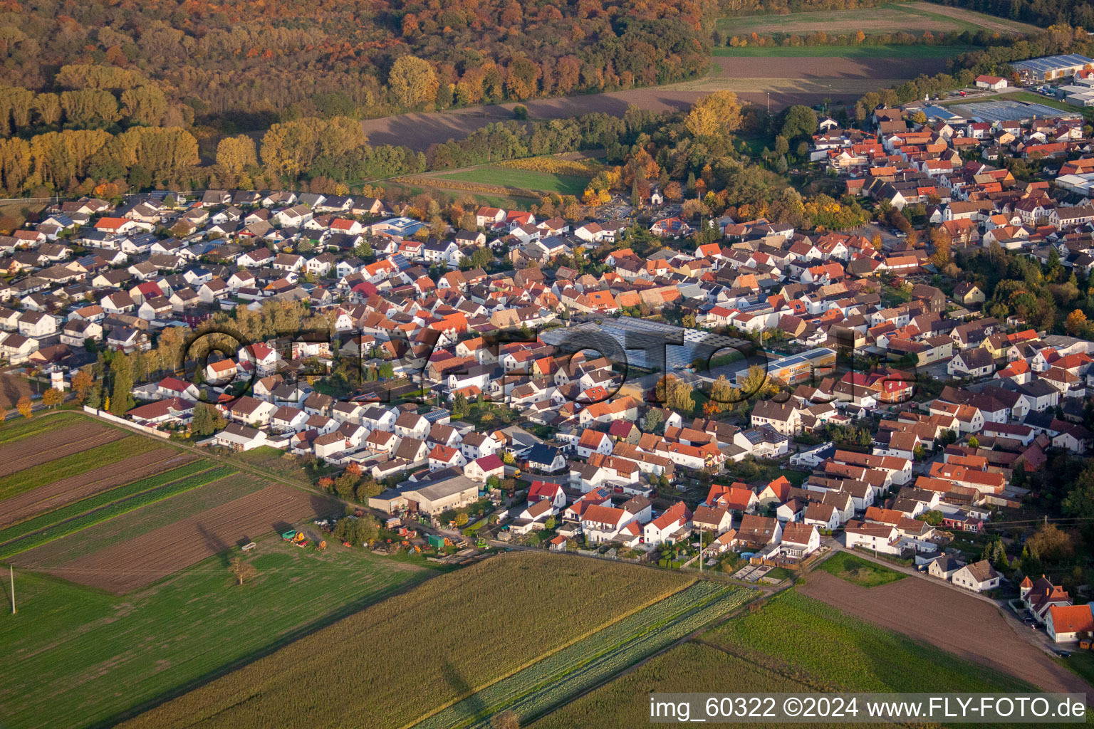 Bird's eye view of Kuhardt in the state Rhineland-Palatinate, Germany