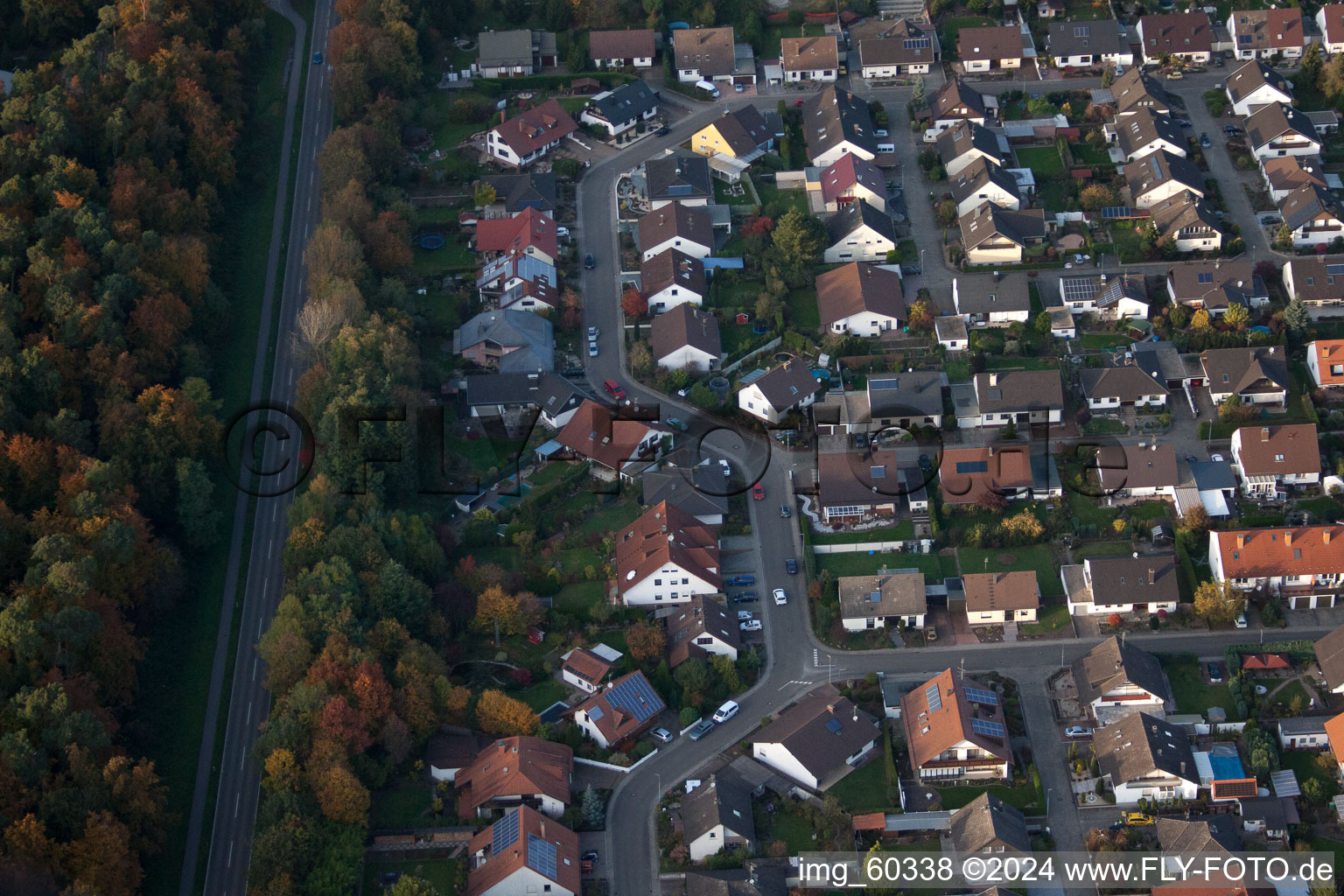 Bird's eye view of Rülzheim in the state Rhineland-Palatinate, Germany