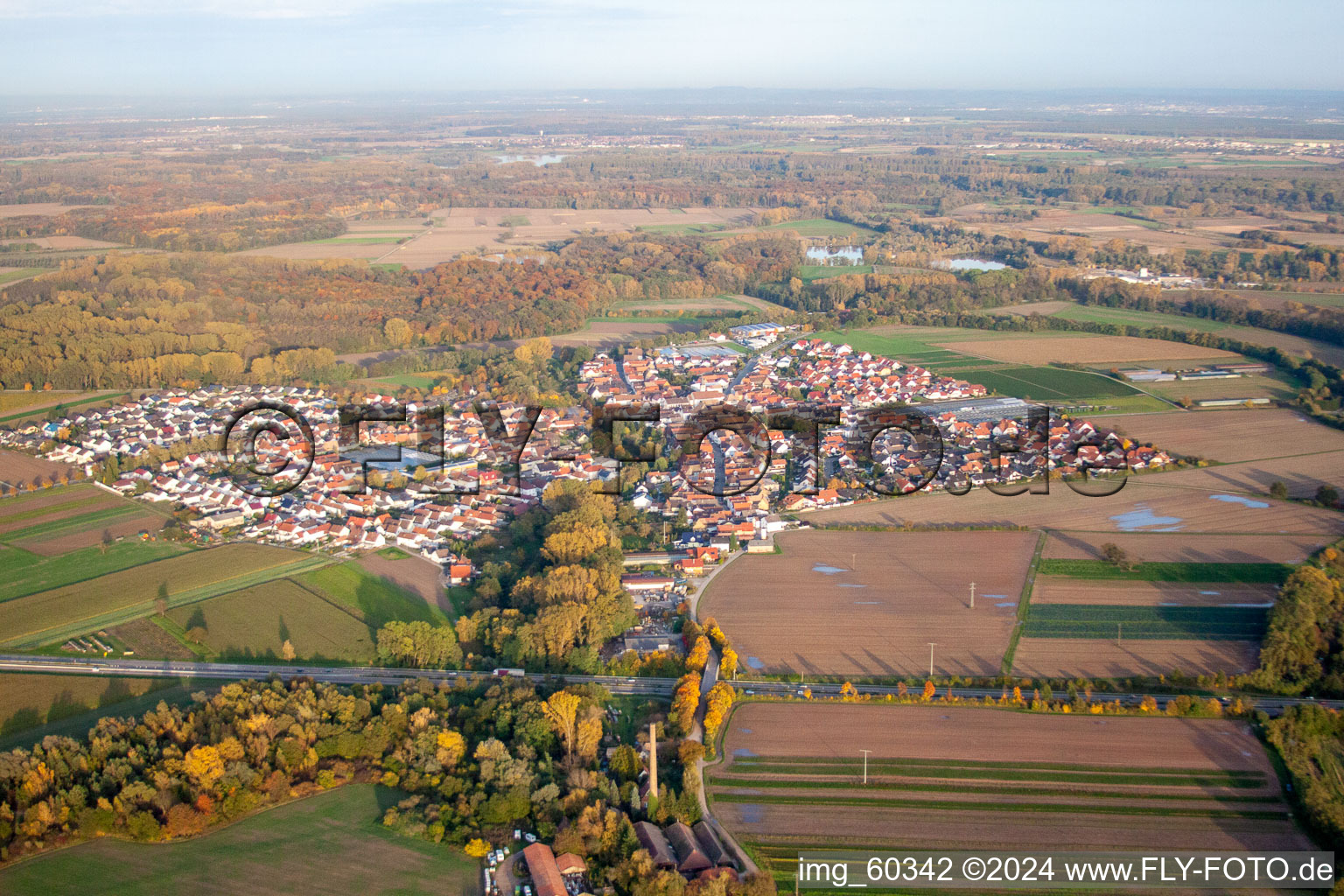 Kuhardt in the state Rhineland-Palatinate, Germany viewn from the air