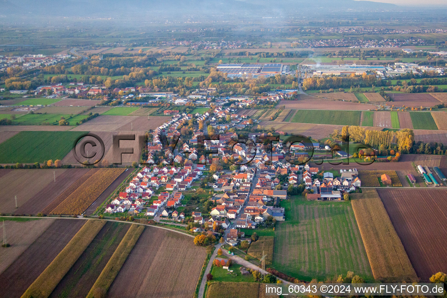 District Mörlheim in Landau in der Pfalz in the state Rhineland-Palatinate, Germany out of the air