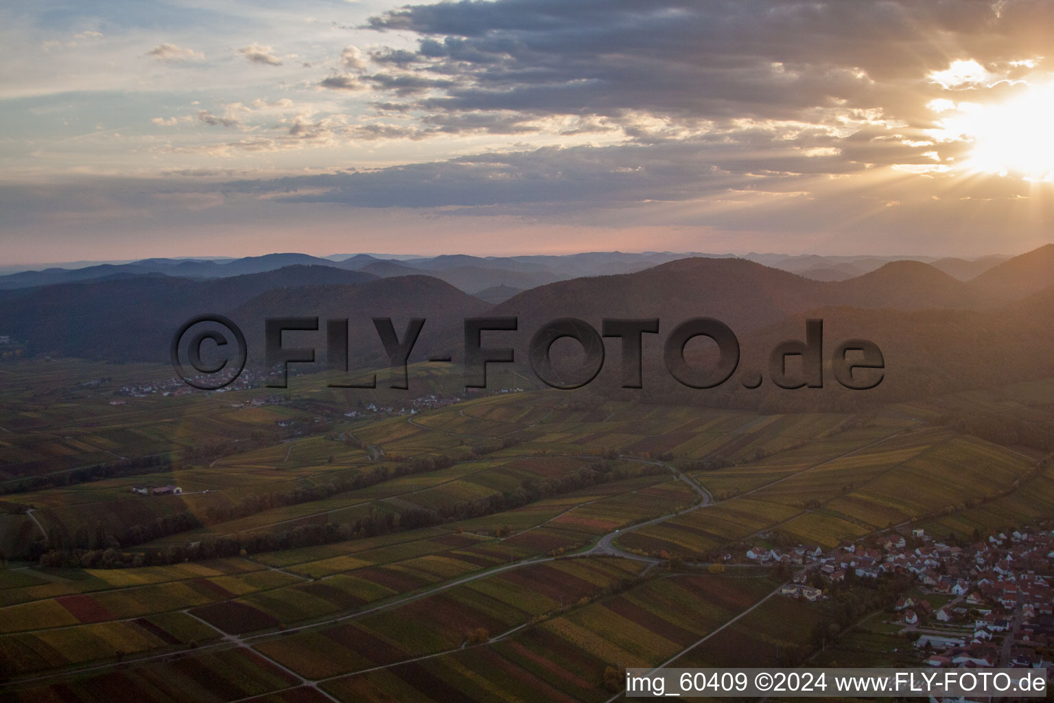 Ranschbach in the state Rhineland-Palatinate, Germany seen from a drone