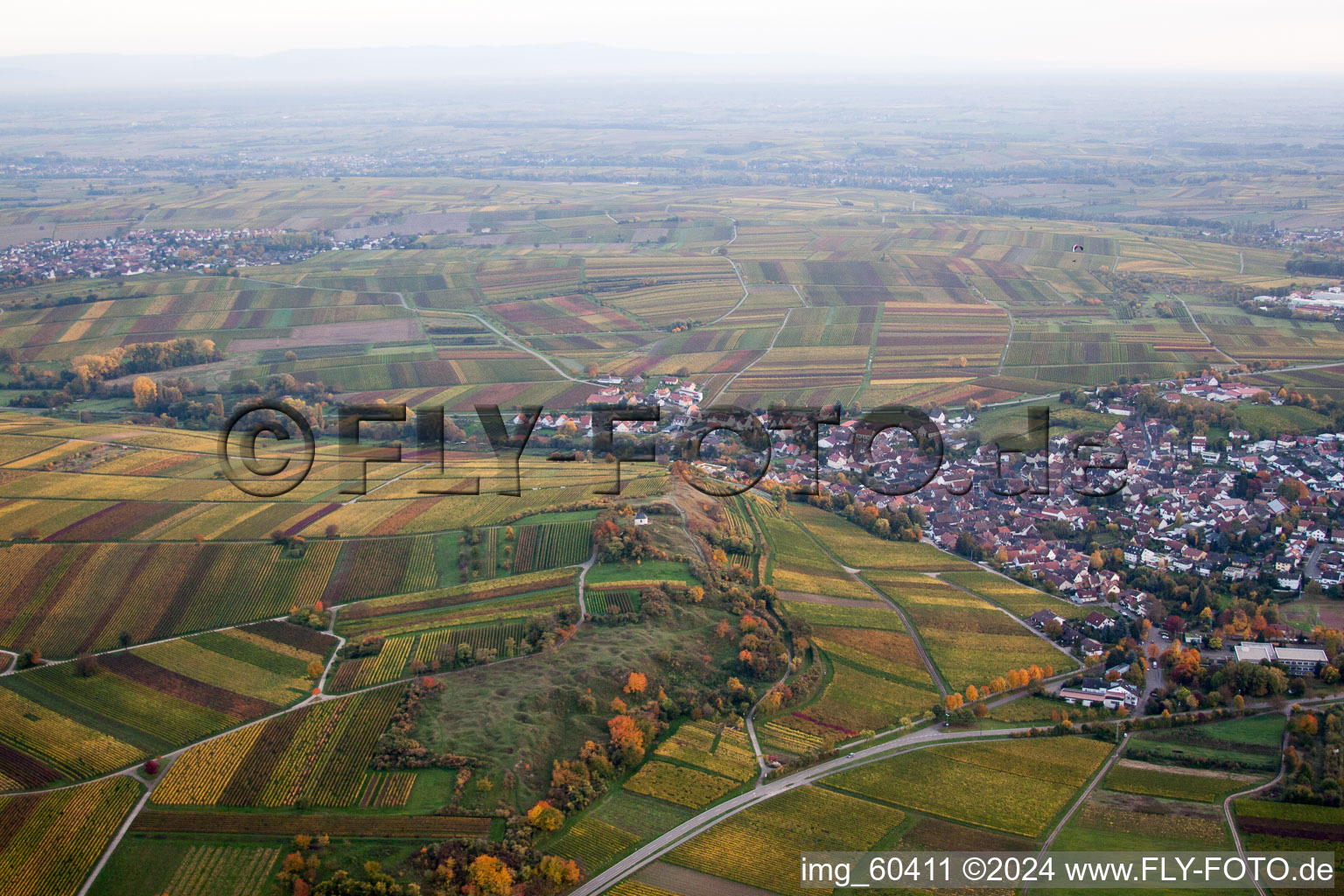 Aerial photograpy of Small Kalmit in Ilbesheim bei Landau in der Pfalz in the state Rhineland-Palatinate, Germany