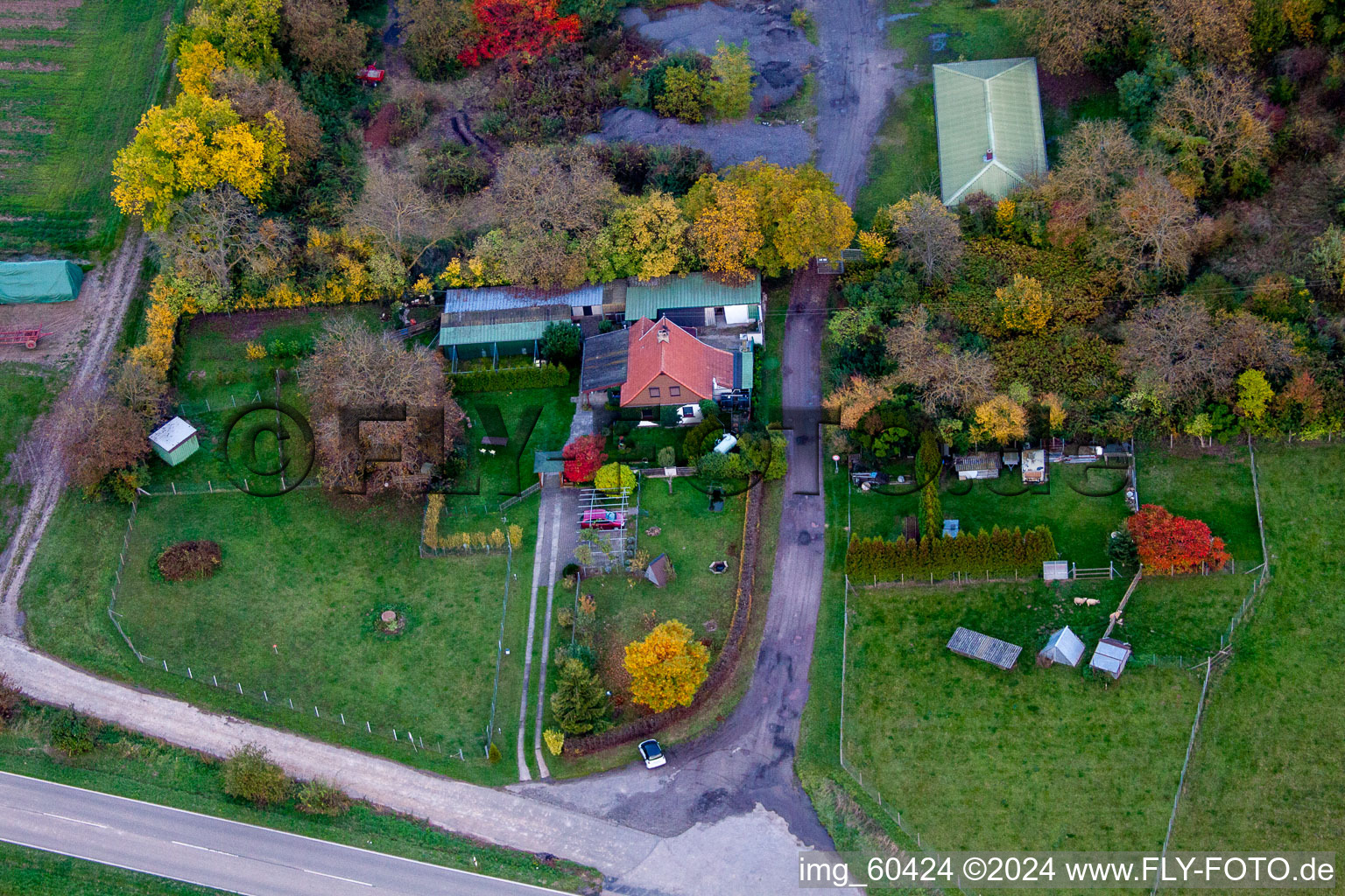 Aerial photograpy of Insheim in the state Rhineland-Palatinate, Germany