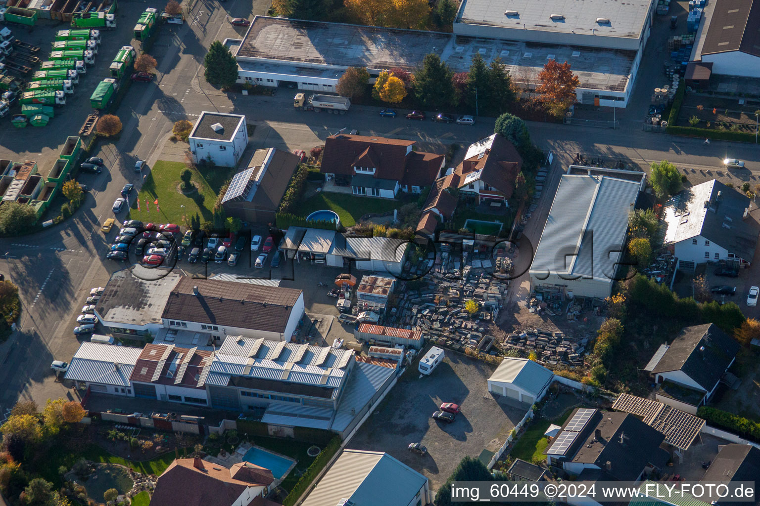 S in Rülzheim in the state Rhineland-Palatinate, Germany from above