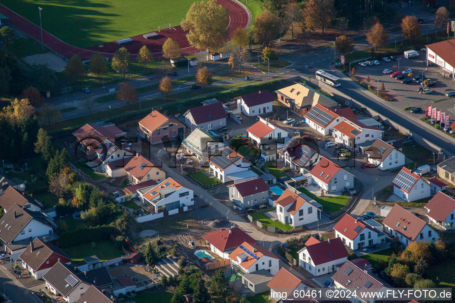 S in Rülzheim in the state Rhineland-Palatinate, Germany from a drone