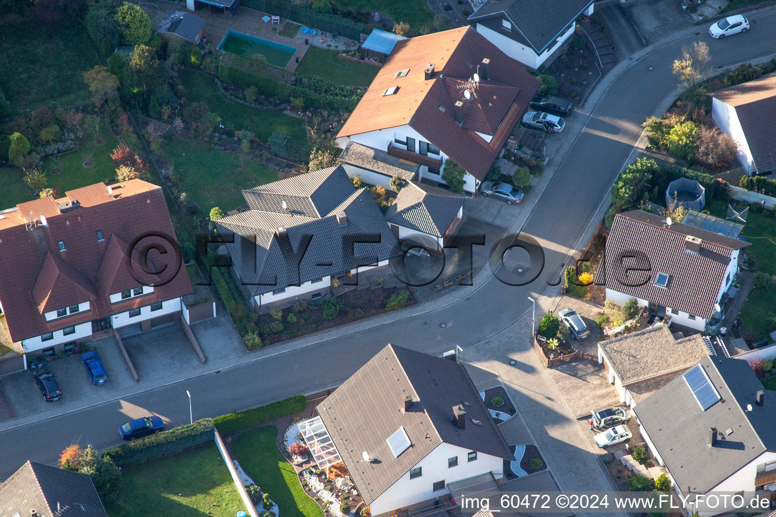 Bird's eye view of S in Rülzheim in the state Rhineland-Palatinate, Germany