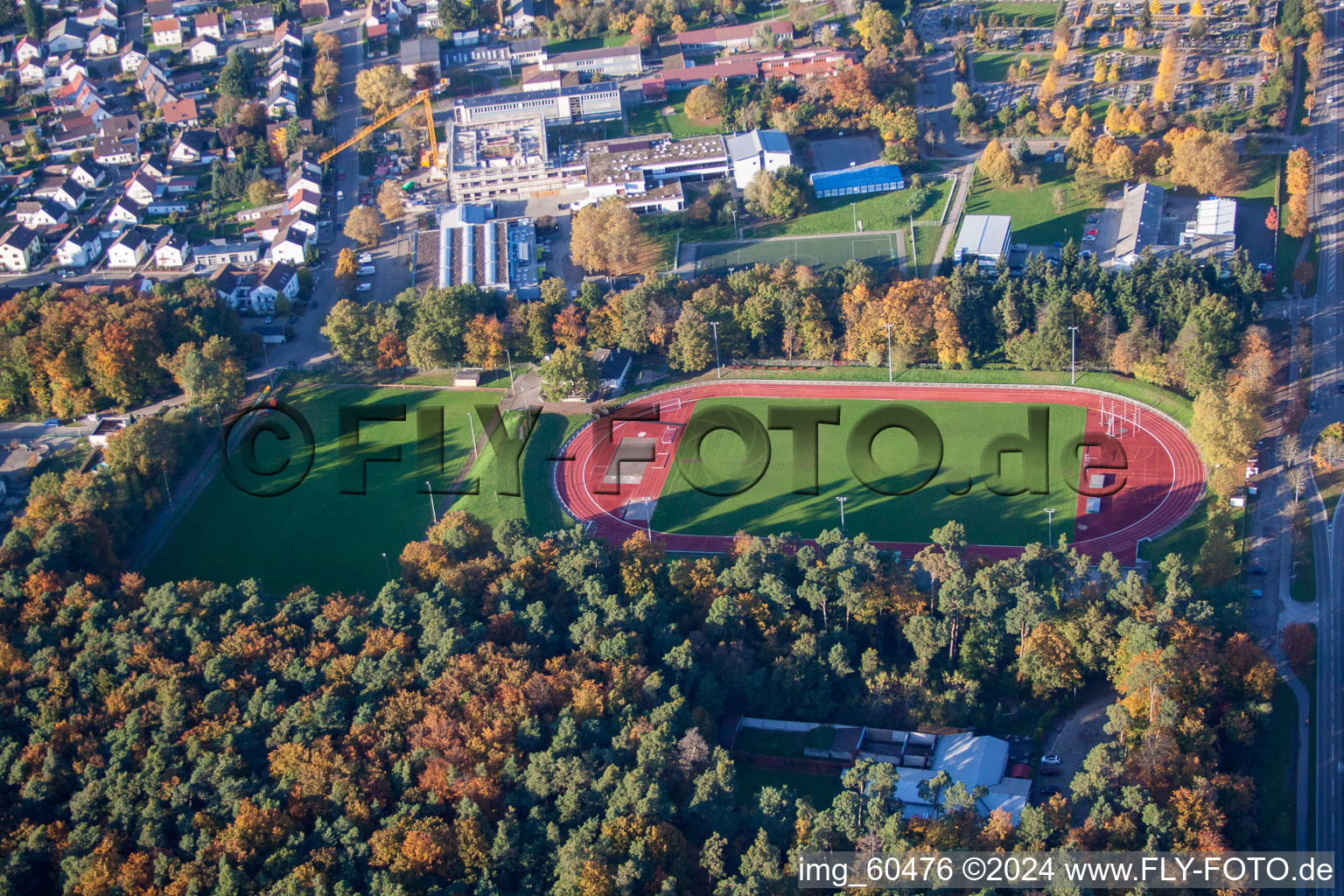 S in Rülzheim in the state Rhineland-Palatinate, Germany from the drone perspective