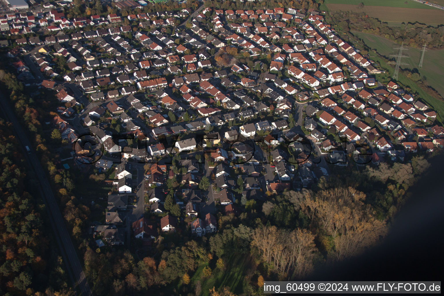 Drone recording of S in Rülzheim in the state Rhineland-Palatinate, Germany