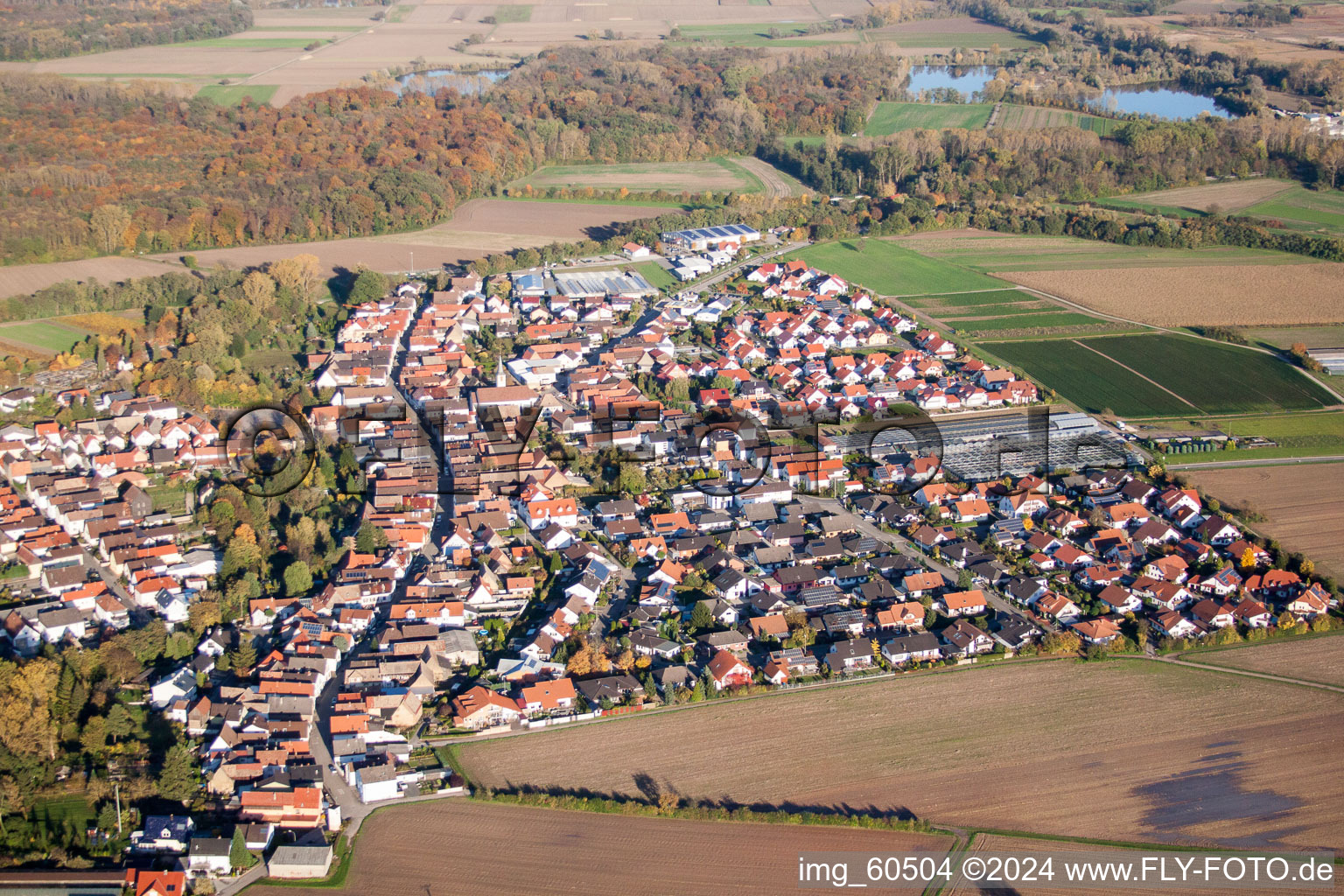 Residential area of detached housing estate Suedring in Kuhardt in the state Rhineland-Palatinate, Germany