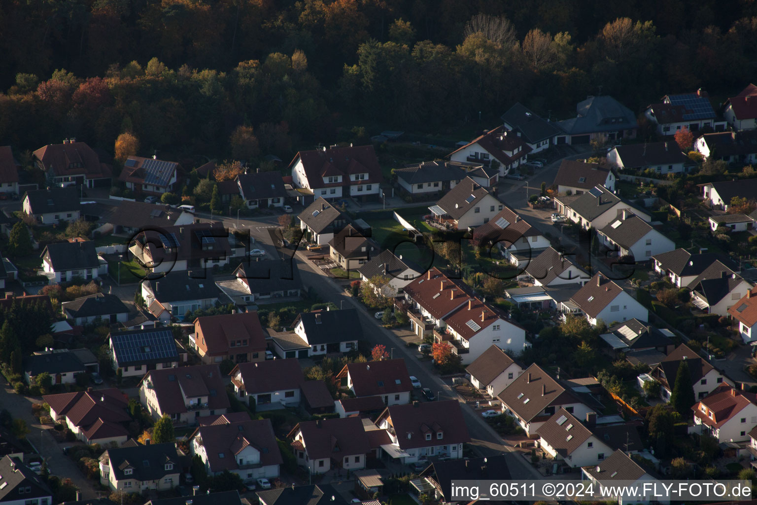 S in Rülzheim in the state Rhineland-Palatinate, Germany seen from a drone