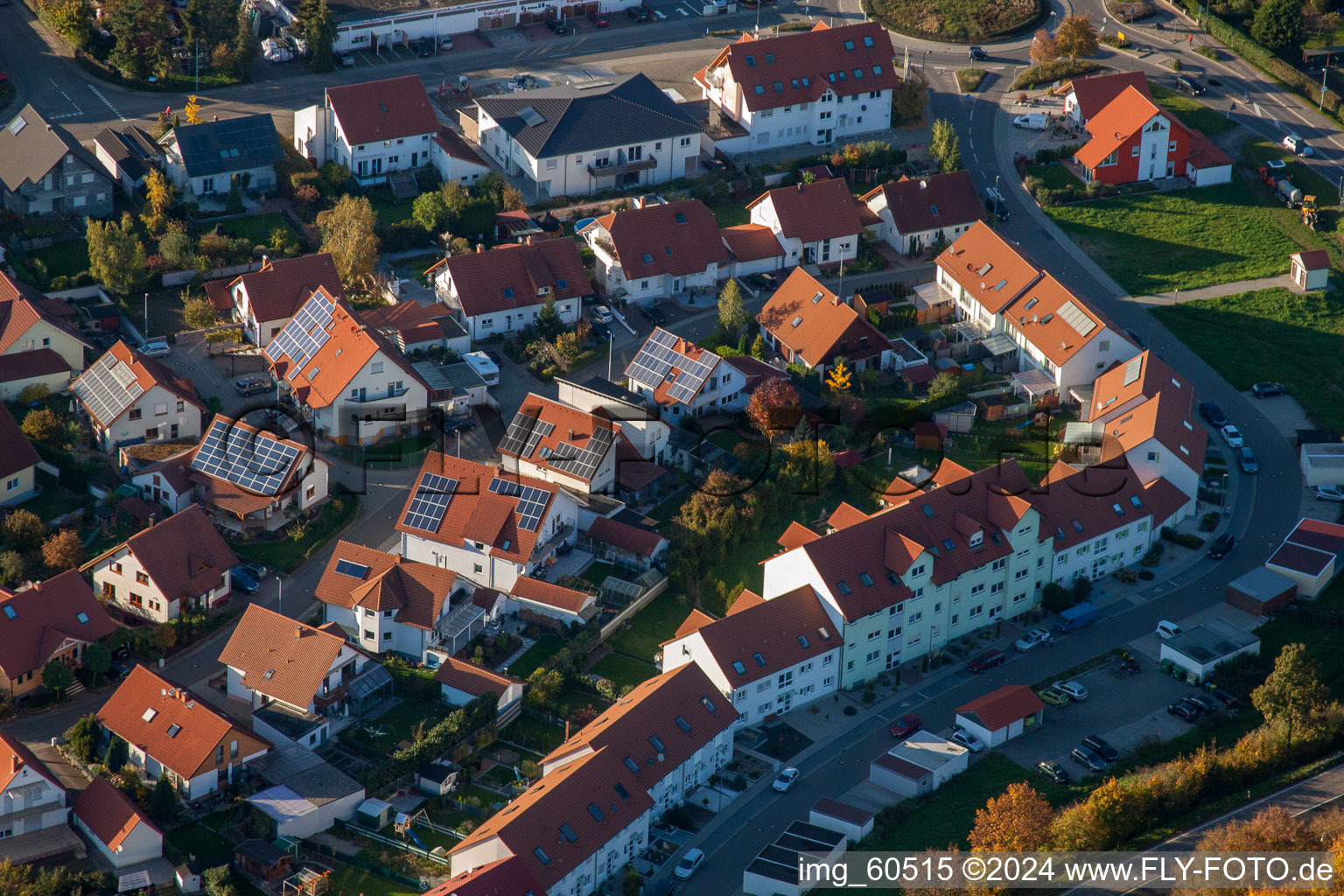 Oblique view of S in Rülzheim in the state Rhineland-Palatinate, Germany