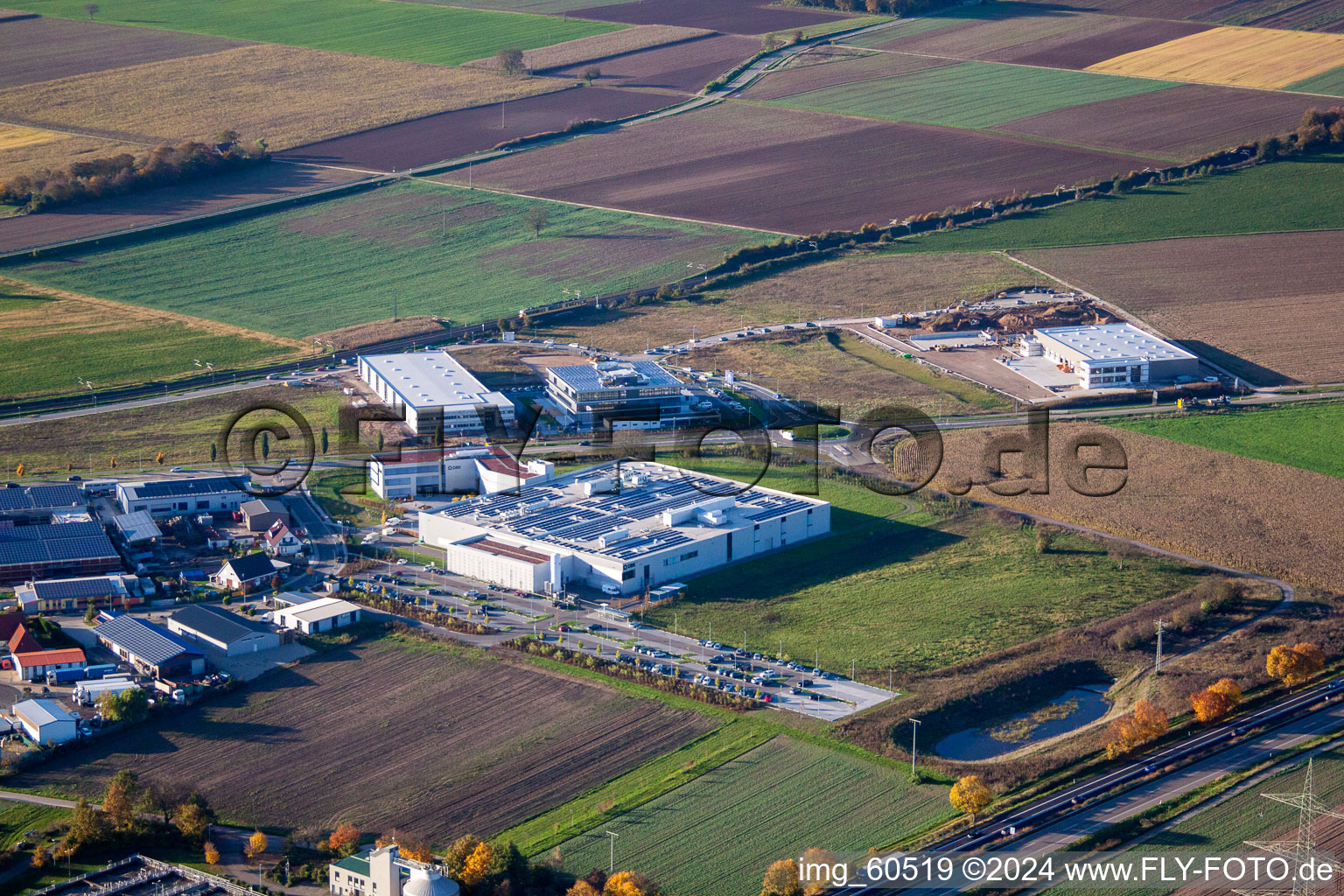 N, industrial area in Rülzheim in the state Rhineland-Palatinate, Germany