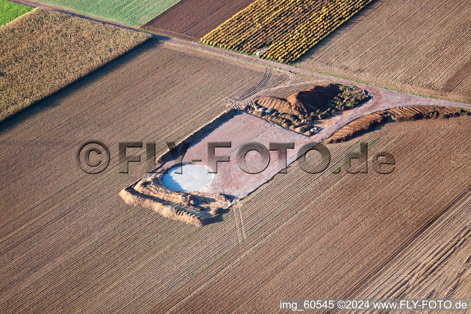 Wind turbine foundations in the district Offenbach in Offenbach an der Queich in the state Rhineland-Palatinate, Germany