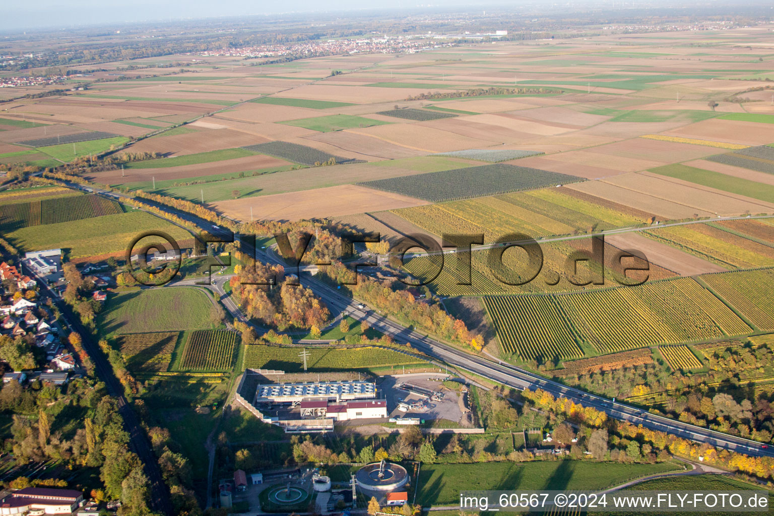 Oblique view of Geothermal energy in Insheim in the state Rhineland-Palatinate, Germany