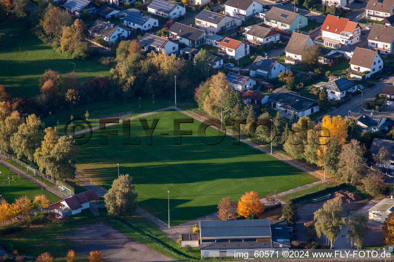 Drone image of Insheim in the state Rhineland-Palatinate, Germany