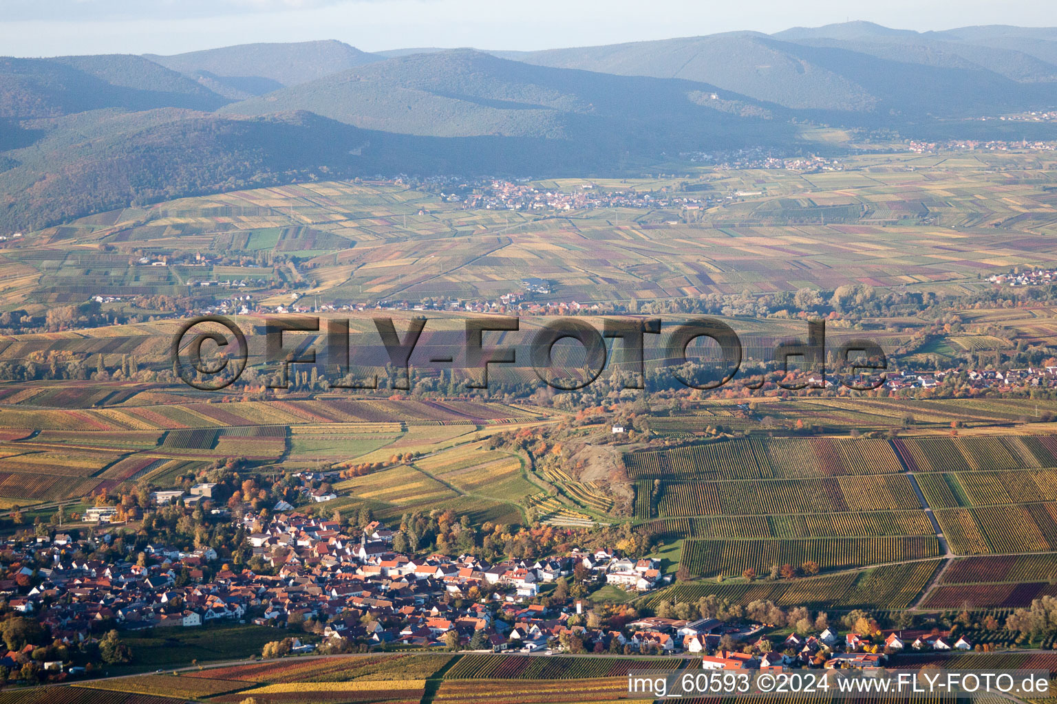 Small Kalmit in Ilbesheim bei Landau in der Pfalz in the state Rhineland-Palatinate, Germany out of the air