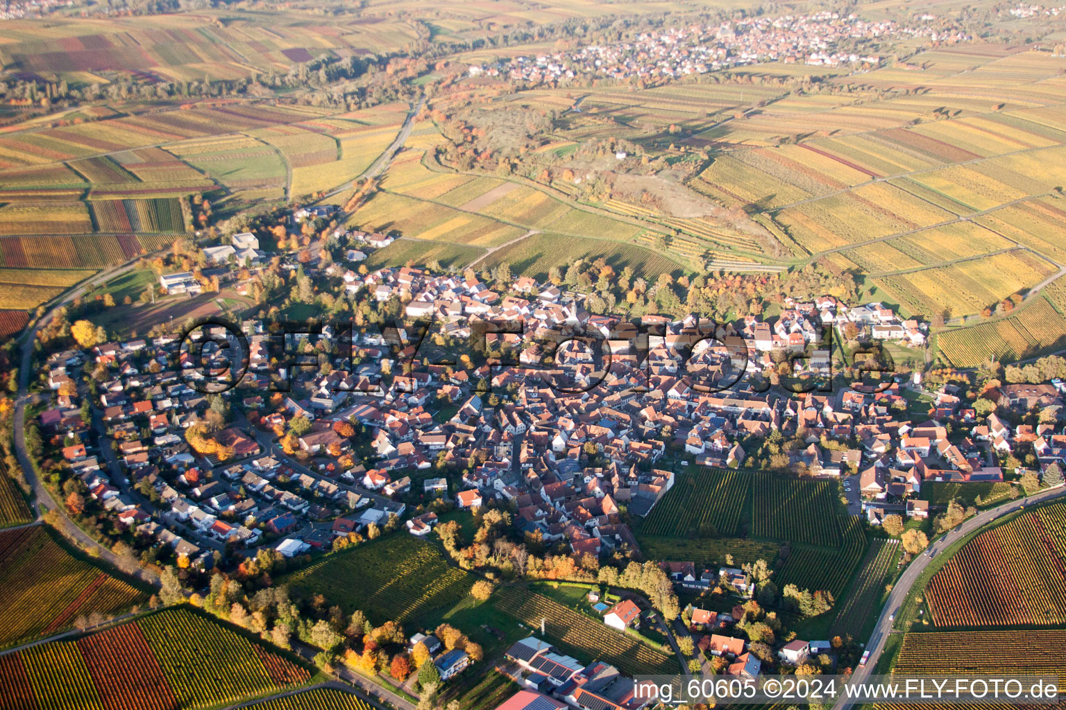 Small Kalmit in Ilbesheim bei Landau in der Pfalz in the state Rhineland-Palatinate, Germany seen from a drone